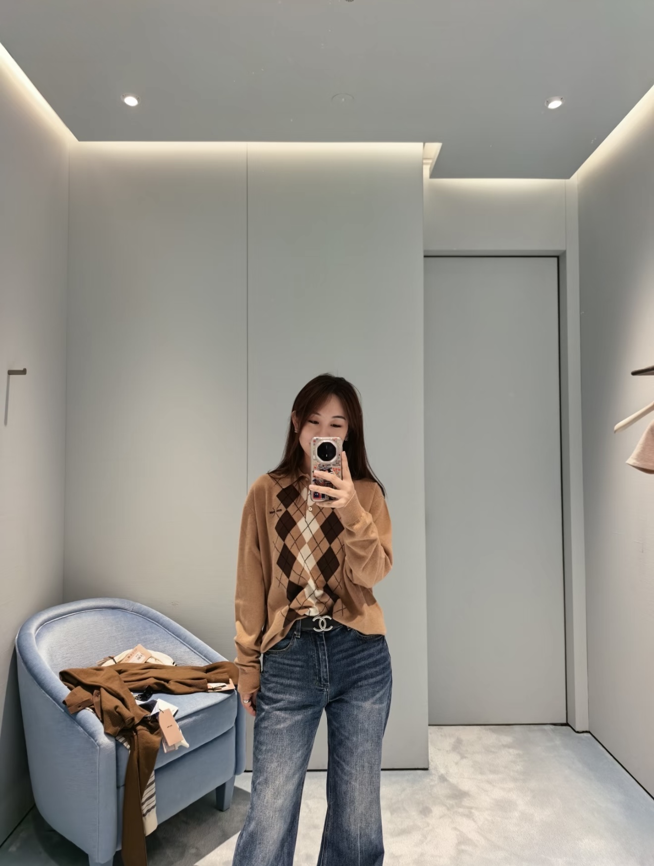 NO:489388,[Love] New [Love]!  Latest MIU 25NEW Diamond Knitted Lapel POLO Top. Size SML.,,miumiu,alexander wang19860909[爱心]新款[爱心]！最新MIU 25NEW 菱格纹针织翻领POLO上衣.尺码SML.,,miumiu,alexander wang,Women's clothing