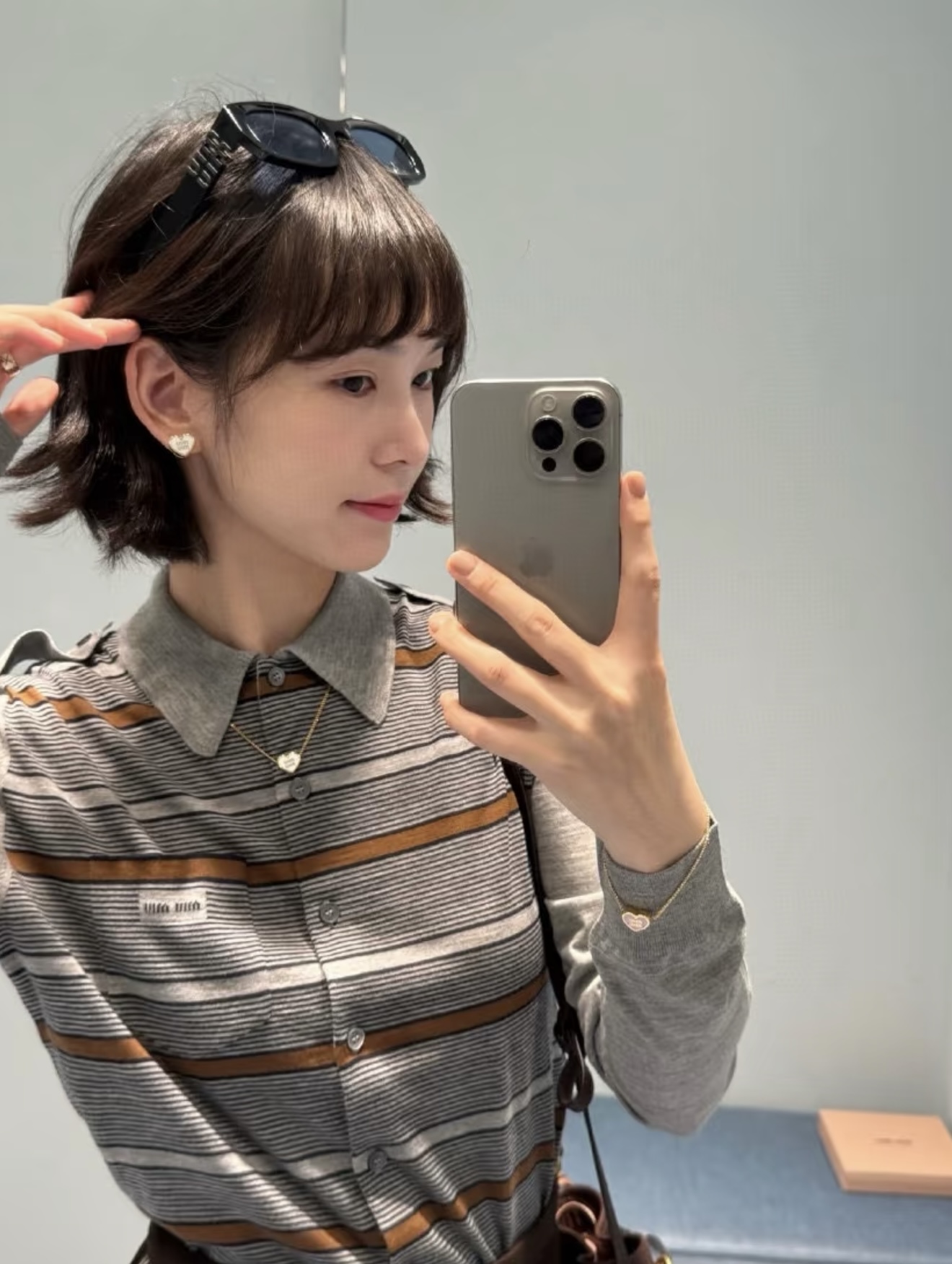 NO:493259,[Love] New [Love]!  Latest MIU 25NEW Striped Knitted POLO Top. Size SML.,,miumiu,alexander wang19860909[爱心]新款[爱心]！最新MIU 25NEW 条纹针织POLO上衣.尺码SML.,,miumiu,alexander wang,Women's clothing