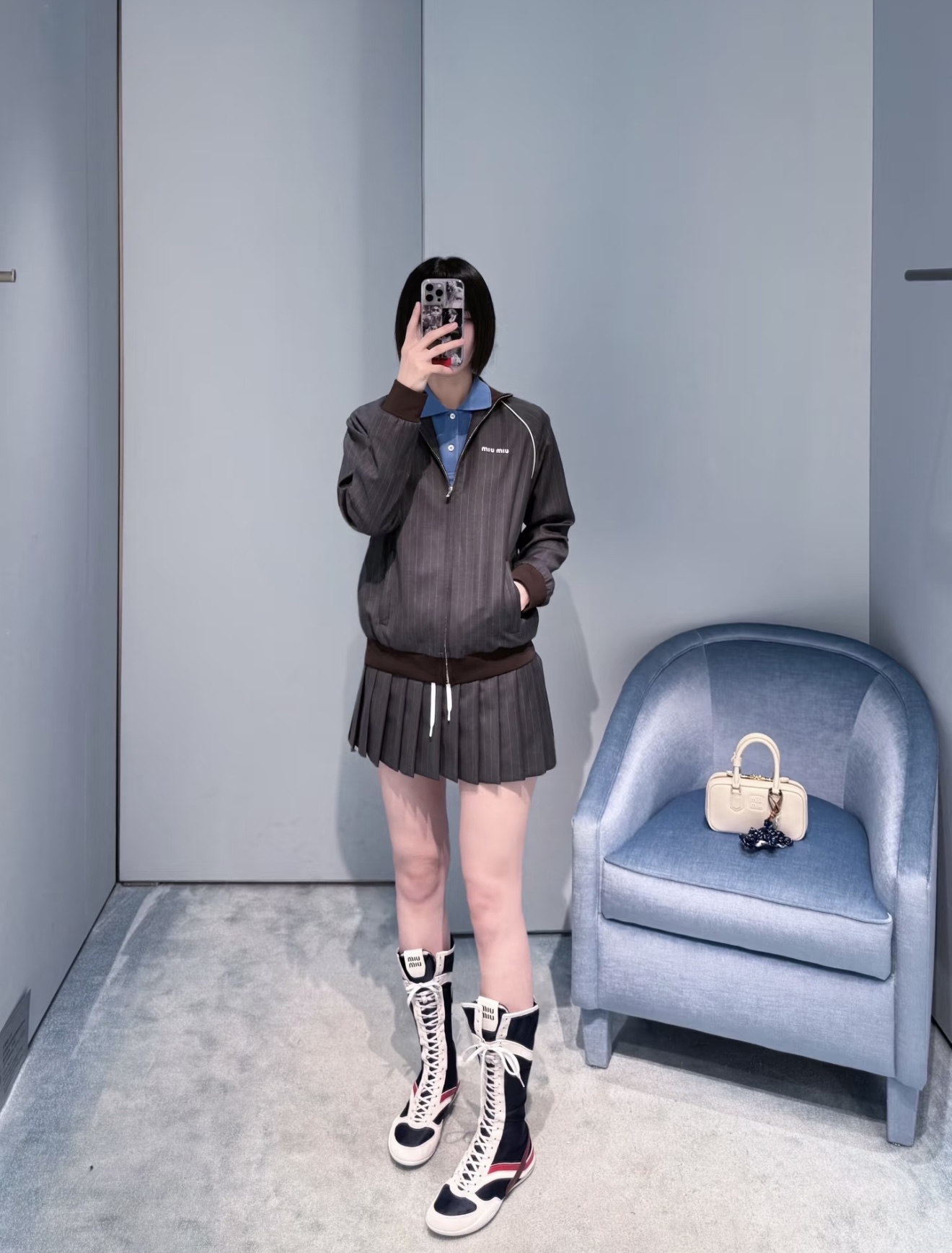 NO:503427,[Love] New [Love]!  Latest MIU 25NEW alphabet embroidered worsted wool wool wool striped jacket jacket + pleated skirt. Size SML jacket, miumiu, skirts, jackets & coats, jackets & coats, alexander wang19860909[爱心]新款[爱心]！最新MIU 25NEW 字母刺绣精纺羊毛色织条纹夹克外套+百褶半裙.尺码SML.外套,,miumiu,skirts,jackets & coats,jackets & coats,alexander wang,Women's clothing