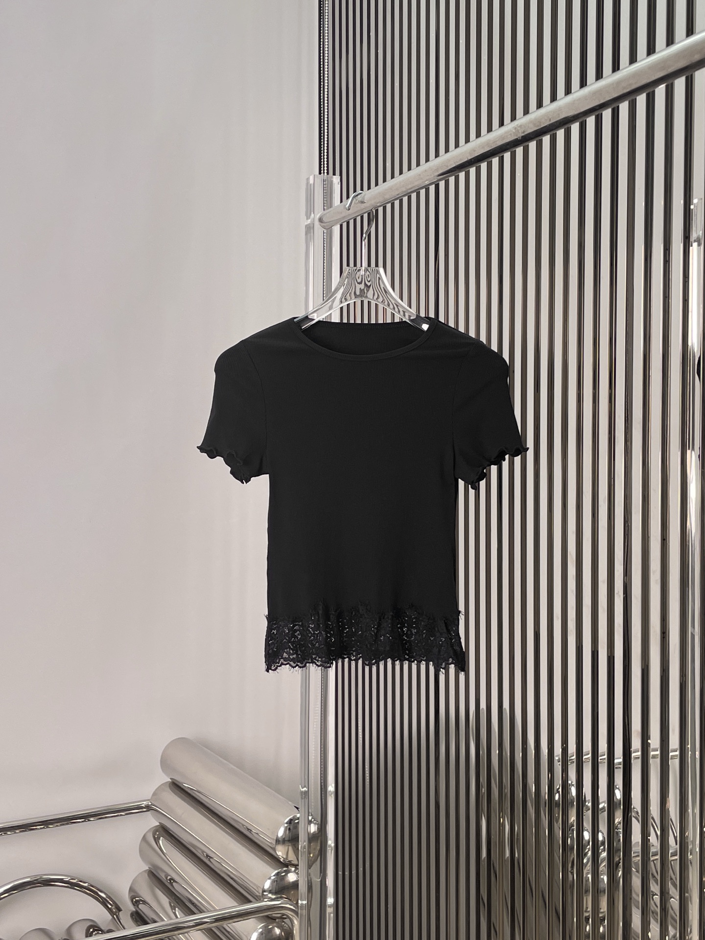 NO:504226,[Love] New [Love]!  Latest SLP 25NEW lace spliced ​​short sleeve base top. Size SML, loro piana, T-shirt, alexander wang19860909[爱心]新款[爱心]！最新SLP 25NEW 蕾丝拼接短袖打底上衣.尺码SML,,loro piana,T-shirt,alexander wang,Women's clothing