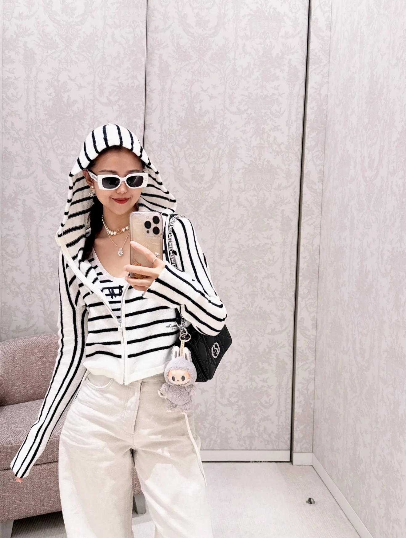 NO:506264,[Love] New [Love]!  Latest D 25NEW Striped Hooded Sweater. Size SML., Hats,alexander wang19860909[爱心]新款[爱心]！最新D 25NEW 条纹连帽针织衫.尺码SML.,,hats,alexander wang,Women's clothing