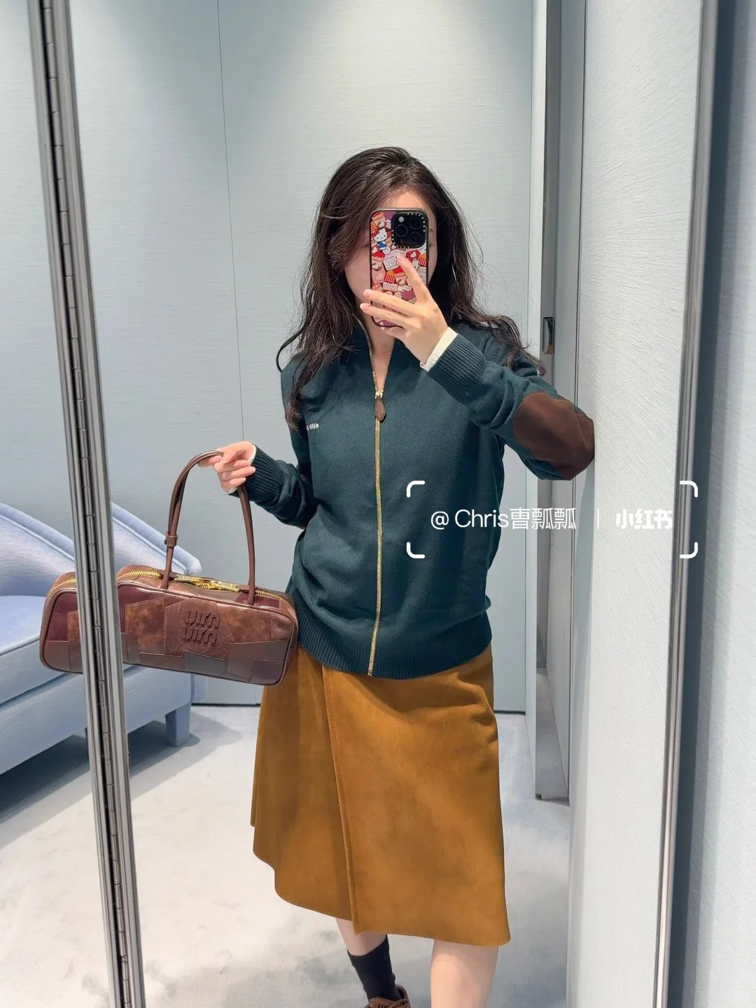 NO:534275,[Love] New [Love]!  Latest MIU 25NEW Cuff Leather Green Zipper Knit Cardigan. Size SML.,,miumiu,alexander wang19860909[爱心]新款[爱心]！最新MIU 25NEW 袖口拼皮绿色拉链针织开衫.尺码SML.,,miumiu,alexander wang,Women's clothing
