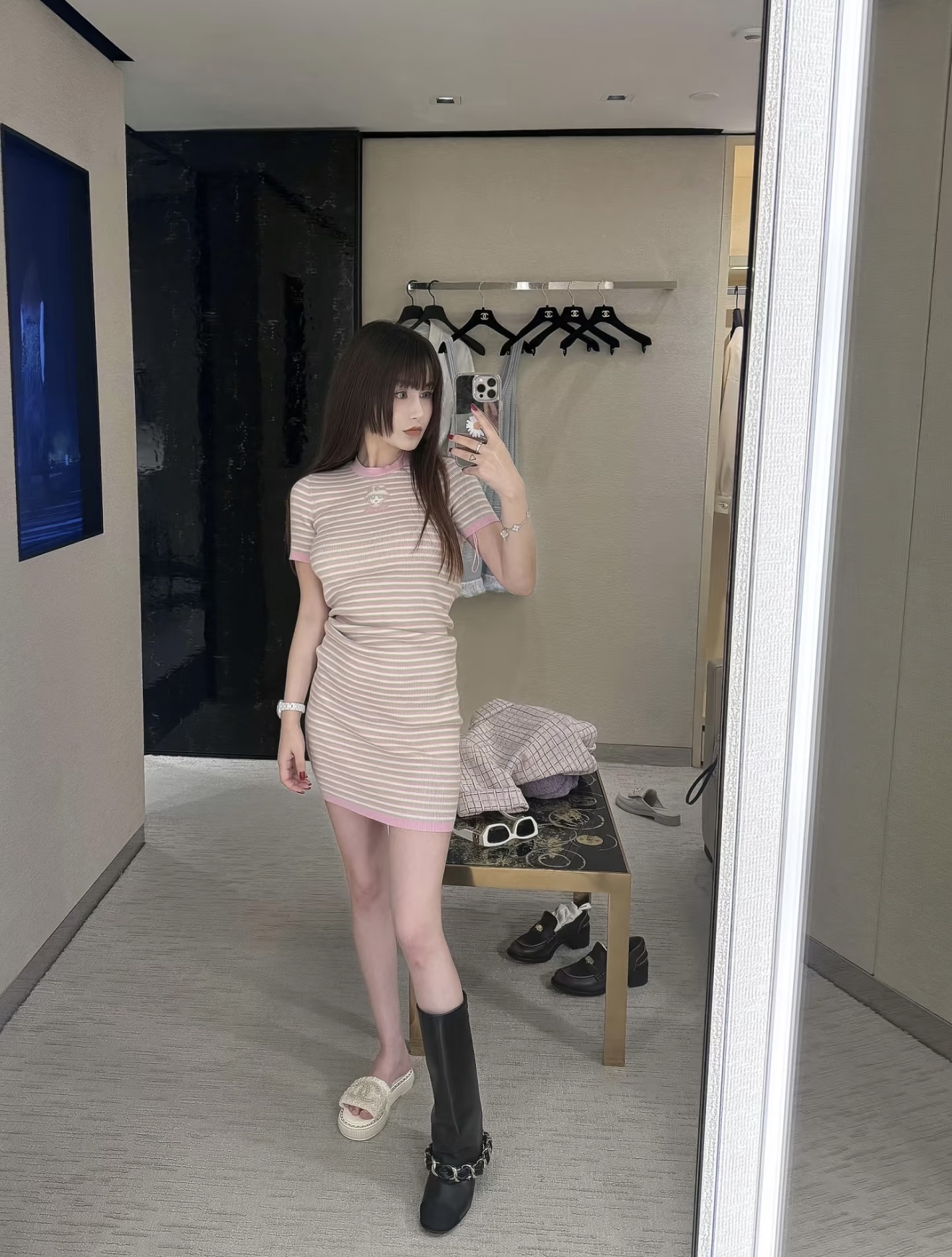 NO:563733,[Love] New style [Love]!  The latest CH 25NEW cartoon jacquard striped knitted dress. Size SML.,,skirts,alexander wang19860909[爱心]新款[爱心]！最新CH 25NEW 卡通提花条纹针织连衣裙.尺码SML.,,skirts,alexander wang,Women's clothing