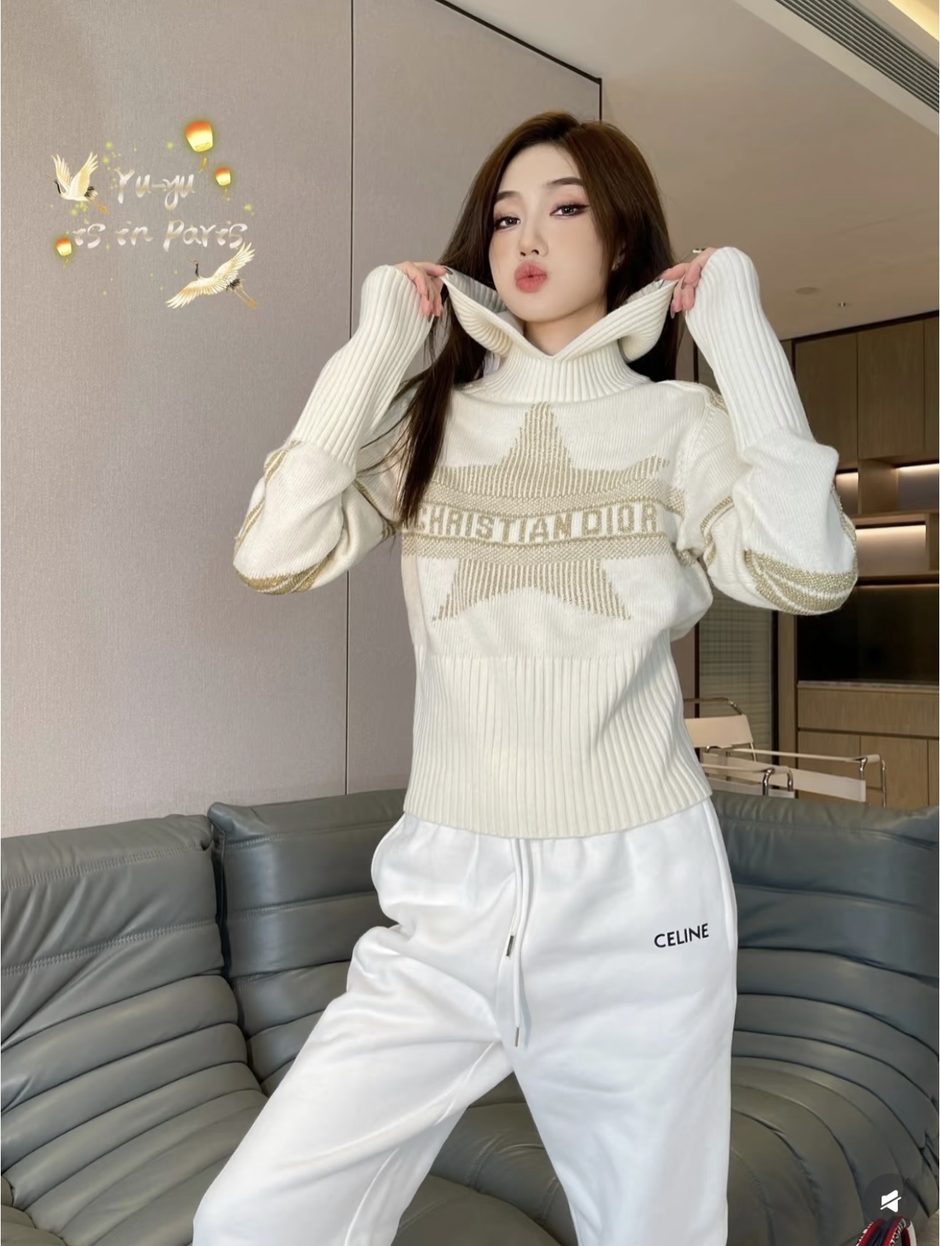 NO:591887,[Love] New style [Love]!  The latest D 25NEW lucky star jacquard sweater. Size SML,,alexander wang19860909[爱心]新款[爱心]！最新D 25NEW 幸运星提花针织衫.尺码SML,,alexander wang,Women's clothing