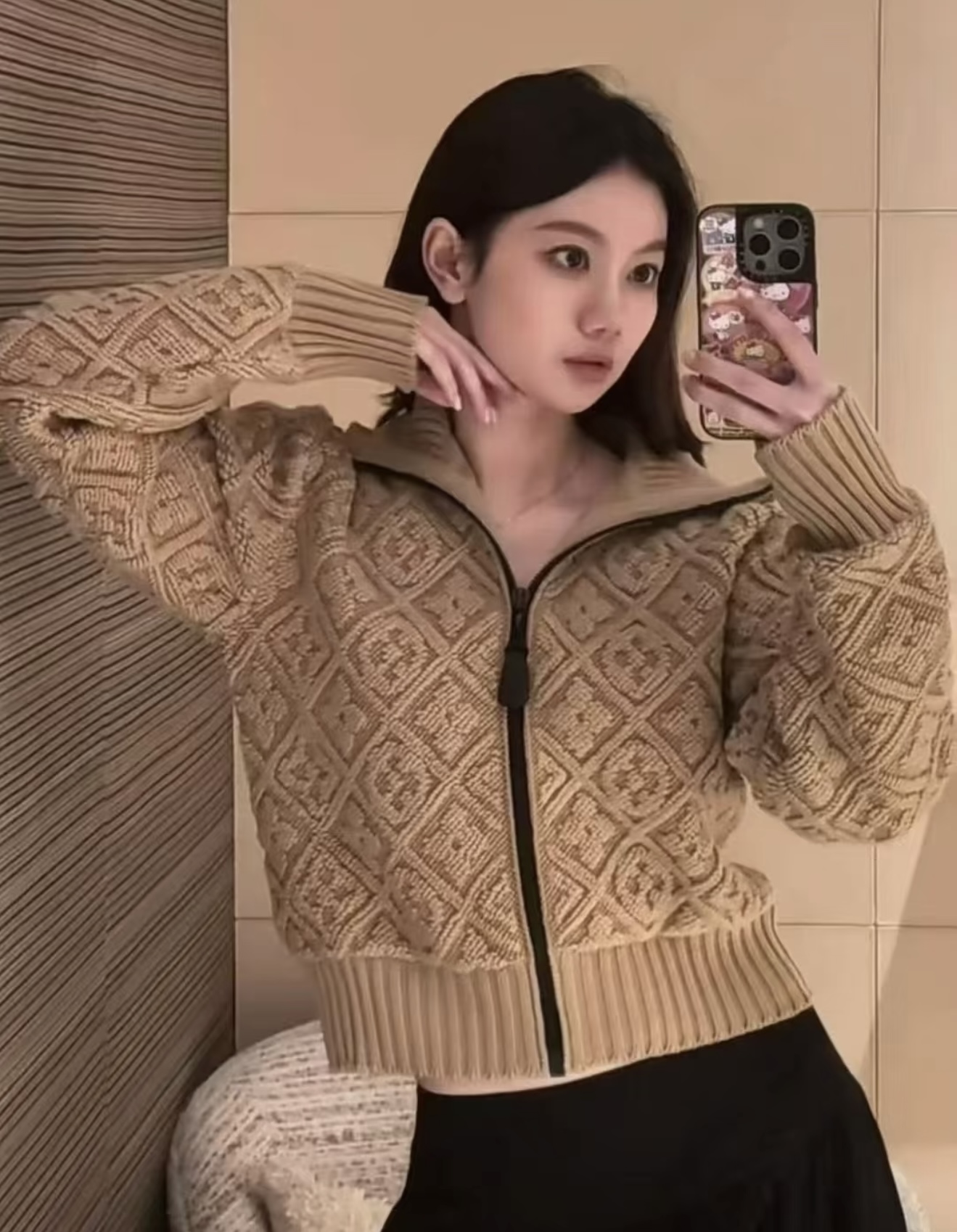 NO:610302,[Love] New style [Love]!  The latest LV 25NEW old pattern jacquard wool knitted hooded jacket. Size SML.,,louis vuitton,jackets & coats,hats,alexander wang19860909[爱心]新款[爱心]！最新LV 25NEW 老花提花羊毛针织连帽外套.尺码SML.,,louis vuitton,jackets & coats,hats,alexander wang,Women's clothing