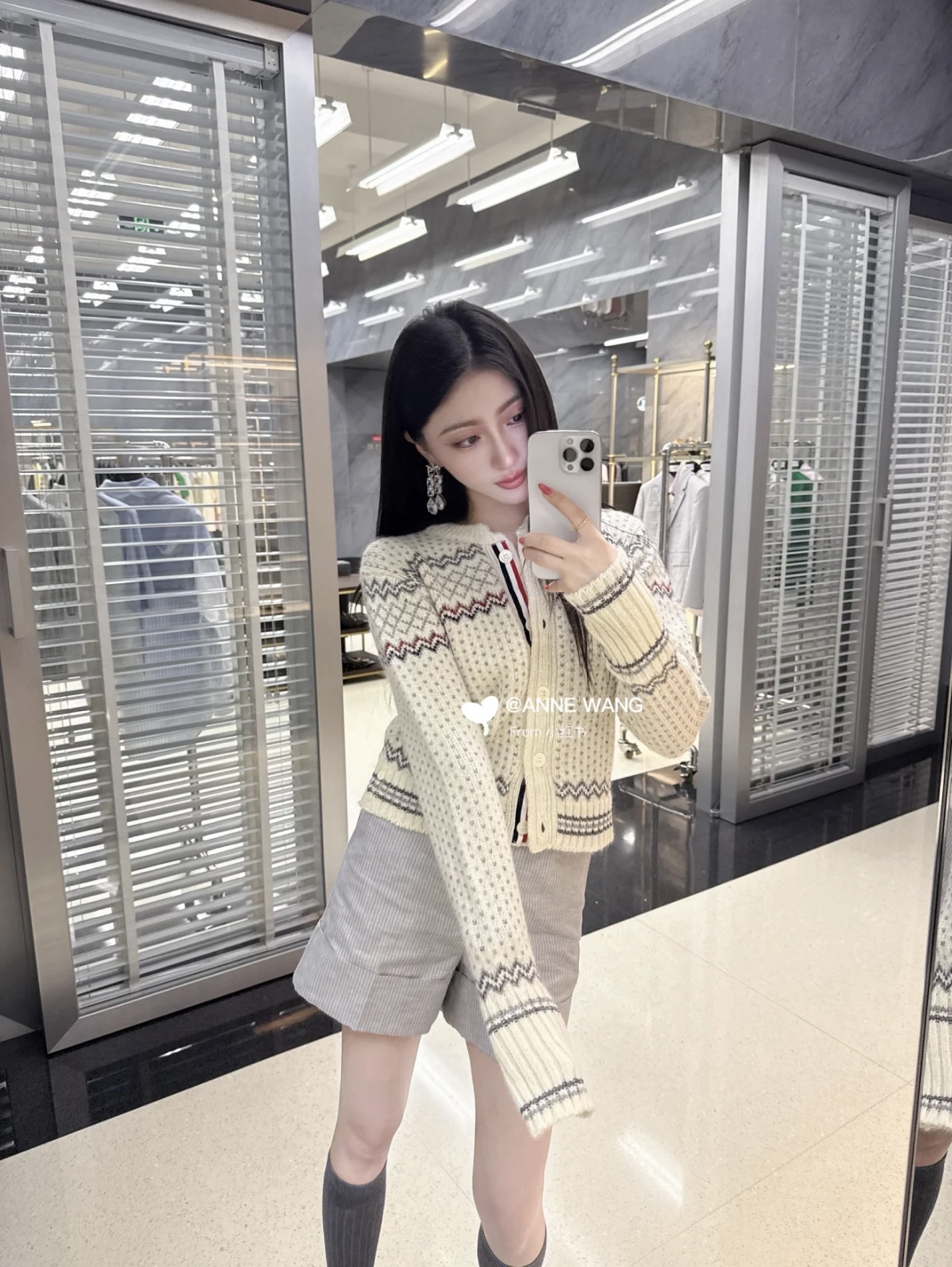 NO:611080,[Love] New style [Love]!  The latest TB 25NEW Fair Isle wool cardigan. Color white, gray. Size SML.P,,alexander wang19860909[爱心]新款[爱心]！最新TB 25NEW 费尔岛羊毛开衫.颜色白、灰.尺码SML.P,,alexander wang,Women's clothing