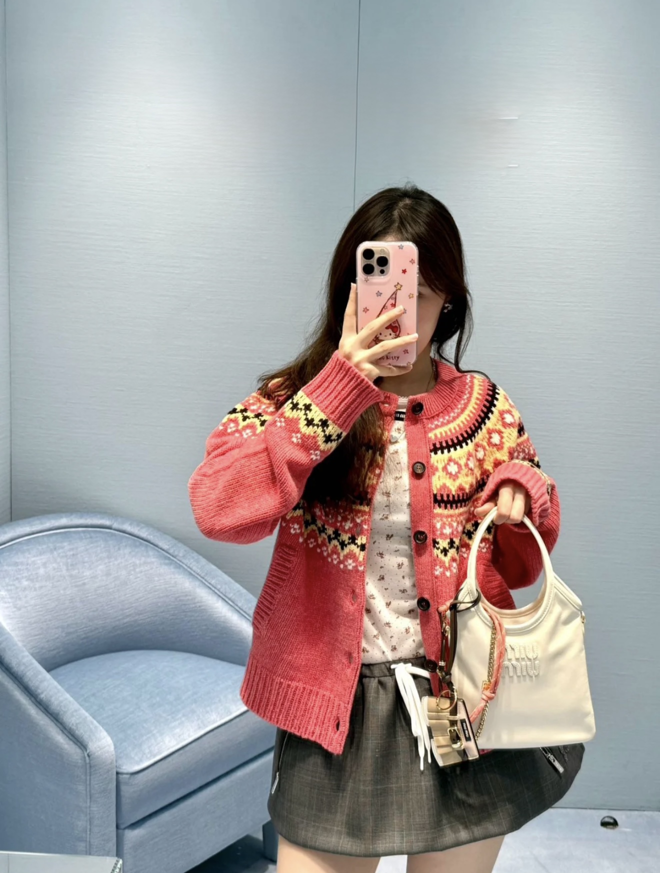 NO:623002,[Love] New style [Love]!  The latest MIU 25NEW Dopamine Fair Isle 100 wool cardigan. Size SML.P,,miumiu,alexander wang19860909[爱心]新款[爱心]！最新MIU 25NEW 多巴胺费尔岛100羊毛开衫.尺码SML.P,,miumiu,alexander wang,Women's clothing