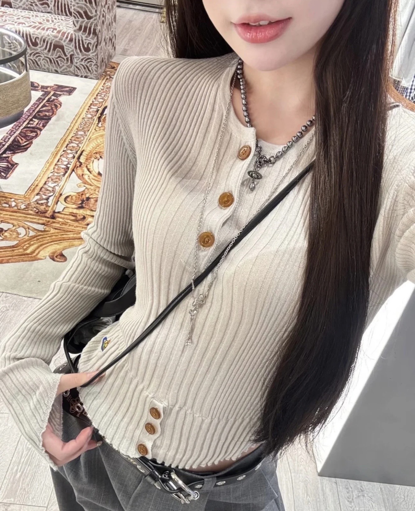 NO:627735,[Love] New style [Love]!  The latest VIVI 26NEW 1 Queen Mother wool knitted bottoming top. Size SML.P,,alexander wang19860909[爱心]新款[爱心]！最新VIVI 26NEW 1西太后羊毛针织打底上衣.尺码SML.P,,alexander wang,Women's clothing