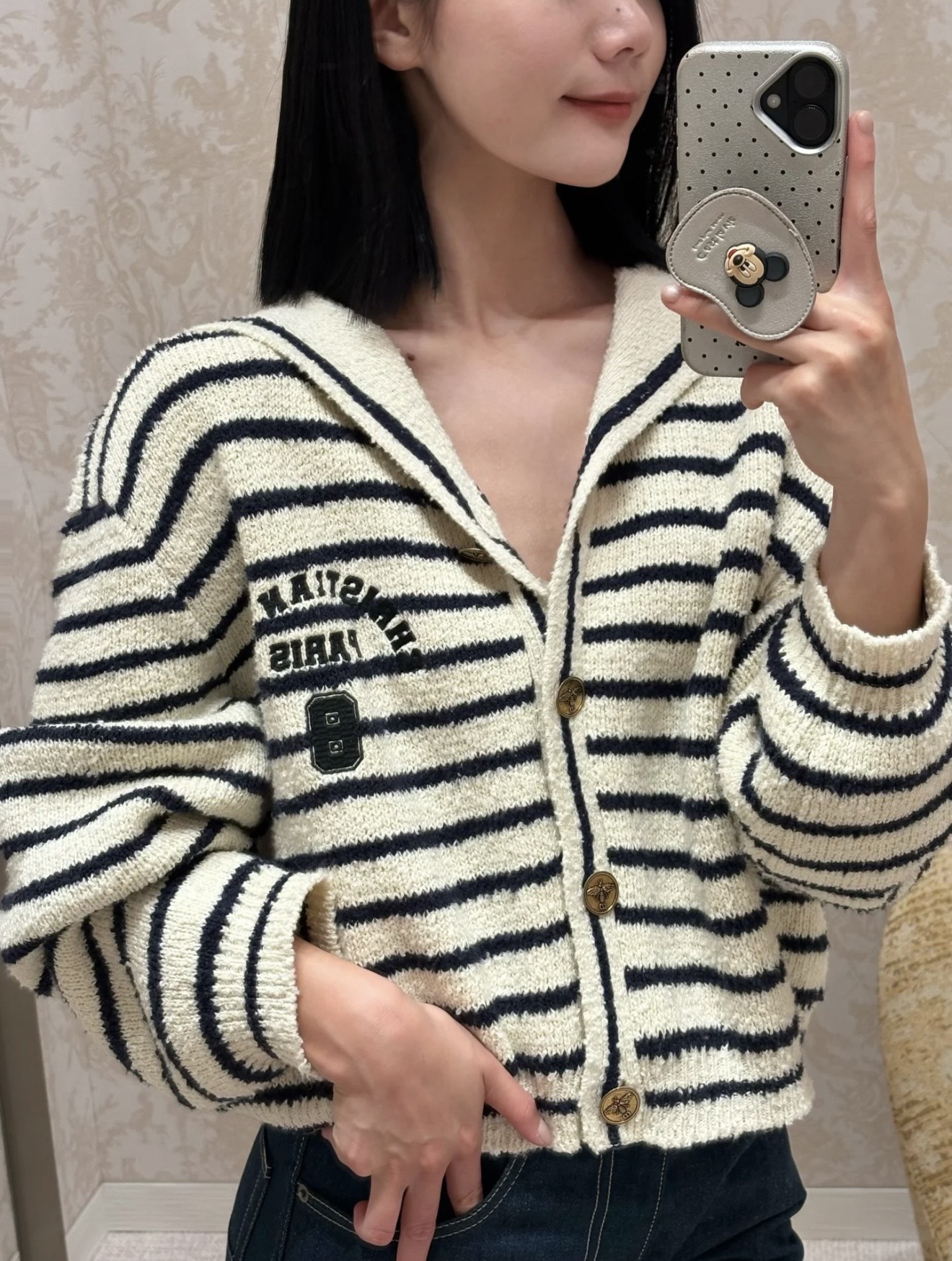 NO:628864,[Love] New style [Love]!  The latest D 25NEW striped navy collar letter knitted cardigan. Size SML.,,alexander wang19860909[爱心]新款[爱心]！最新D 25NEW 条纹海军领字母针织开衫.尺码SML.,,alexander wang,Women's clothing
