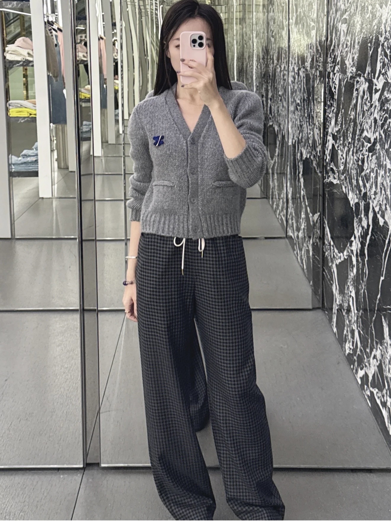 NO:655626,[Love] New style [Love]!  The latest CE 26NEW drawstring plaid casual pants. Size SML.,,alexander wang19860909[爱心]新款[爱心]！最新CE 26NEW 抽绳格纹休闲裤.尺码SML.,,alexander wang,Women's clothing