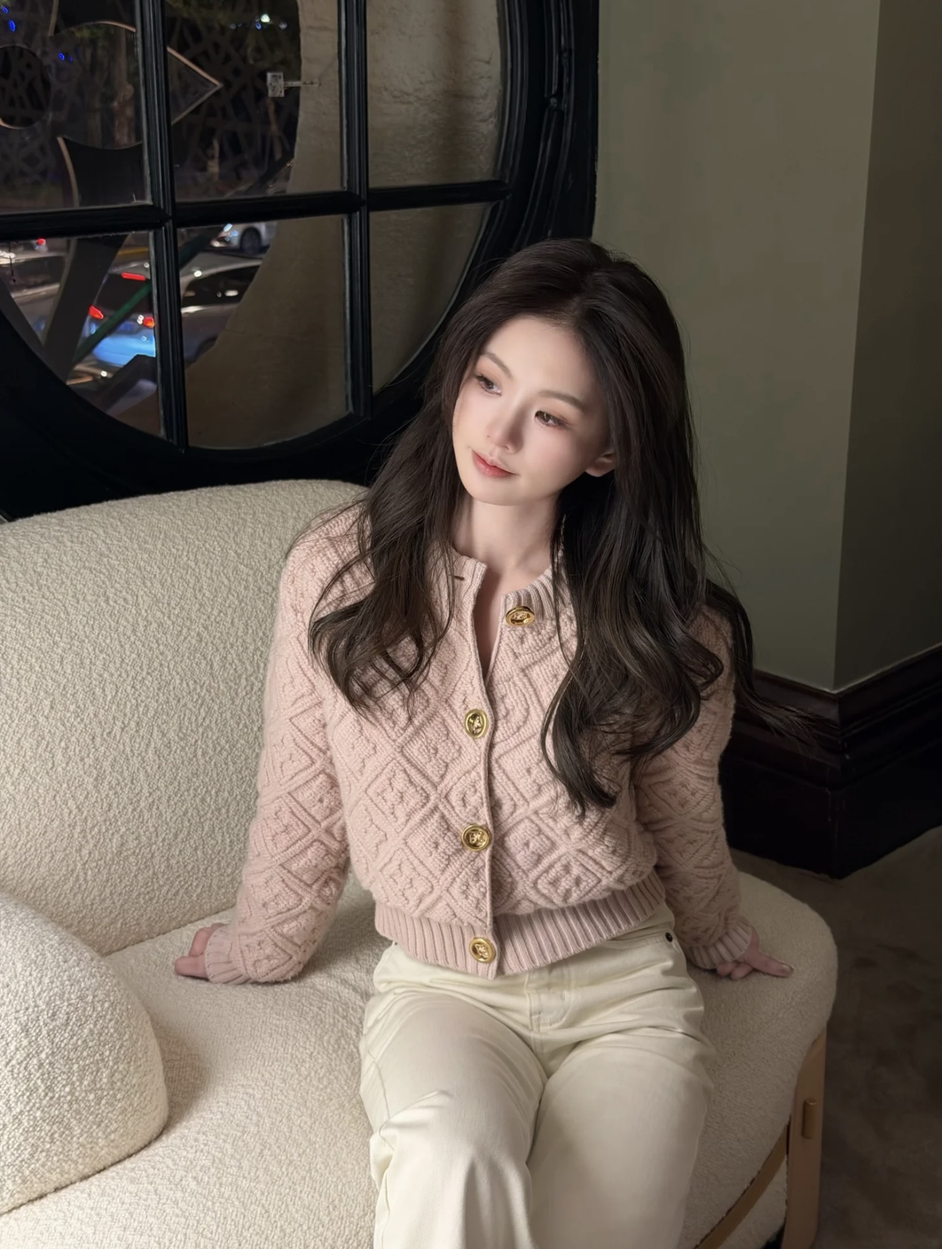 NO:655649,[Love] New style [Love]!  The latest L 26NEW presbyopia embossed jacquard pink cardigan. Size SML.,,alexander wang19860909[爱心]新款[爱心]！最新L 26NEW 老花浮雕提花粉色开衫.尺码SML.,,alexander wang,Women's clothing