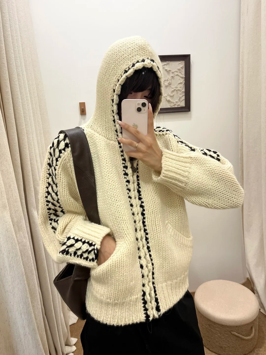 NO:655620,[Love] New style [Love]!  The latest OPENYY 26NEW wool handhook knitted hooded zipper cardigan. Color white, brown. Size SML.,,hats,alexander wang19860909[爱心]新款[爱心]！最新OPENYY 26NEW 羊毛手勾针织连帽拉链开衫.颜色白色、咖色.尺码SML.,,hats,alexander wang,Women's clothing