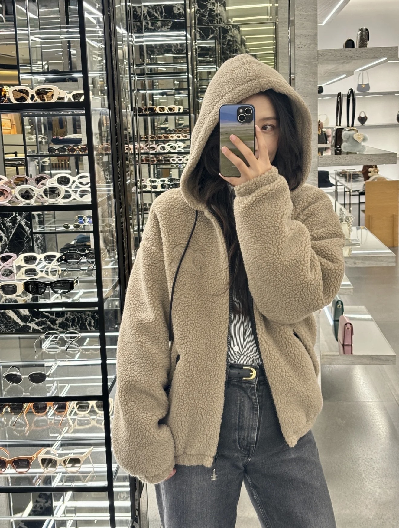 NO:664342,[Love] New style [Love]!  The latest CE 25NEW lamb wool polar fleece hooded zipper jacket. Colors: camel, black. Sizes SML,,jackets & coats,hats, 19860909[爱心]新款[爱心]！最新CE 25NEW 羊羔毛摇粒绒连帽拉链外套.颜色驼色、黑色.尺码SML,,jackets & coats,hats, ,Women's clothing