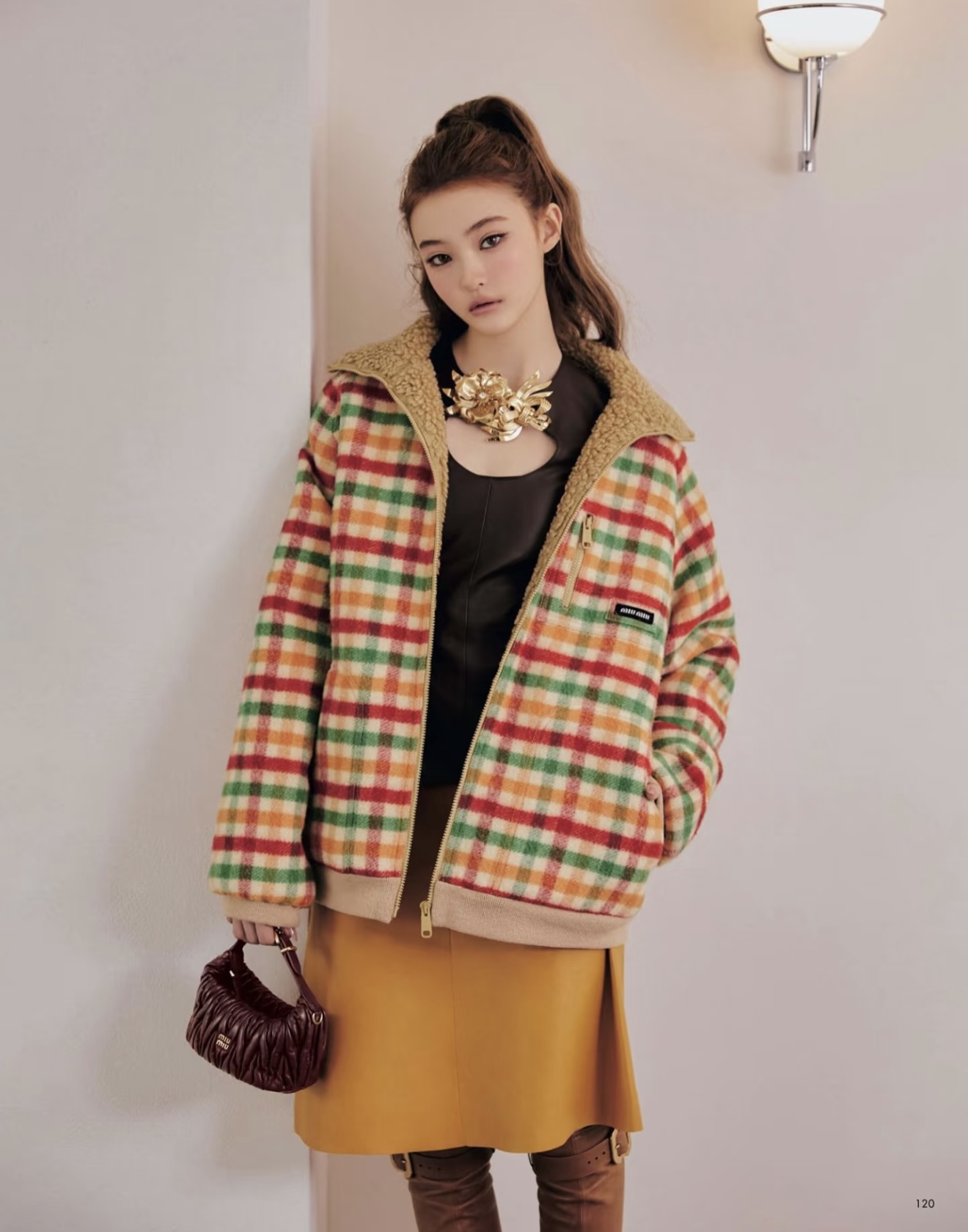 NO:697049,[Love] New style [Love]!  The latest MIU 26NEW rainbow check yarn-dyed flannel shearling jacket. Size SML.,,miumiu,jackets & coats,19860909[爱心]新款[爱心]！最新MIU 26NEW 彩虹格色织法兰绒羊羔毛外套.尺码SML.,,miumiu,jackets & coats,,Women's clothing