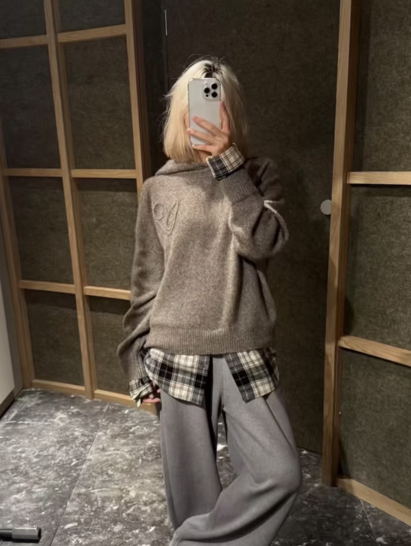 NO:729897,[Love] New style [Love]!  The latest ACNE 26NEW plaid shirt spliced ​​hooded knitted jacket. Size SML.,,acne studios,jackets & coats,shirts,hats,19860909[爱心]新款[爱心]！最新ACNE 26NEW 格纹衬衫拼接连帽针织外套.尺码SML.,,acne studios,jackets & coats,shirts,hats,,Women's clothing
