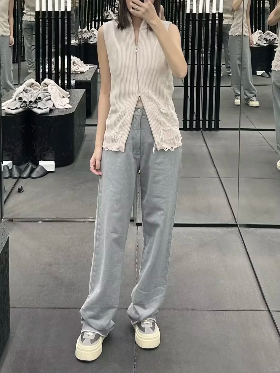 NO:733714,[Love] New style [Love]!  The latest MM 26NEW washed distressed gray rolled-hem sweatpants. Size SML.P,,19860909[爱心]新款[爱心]！最新MM 26NEW 洗水做旧灰色卷边卫裤.尺码SML.P,,,Women's clothing