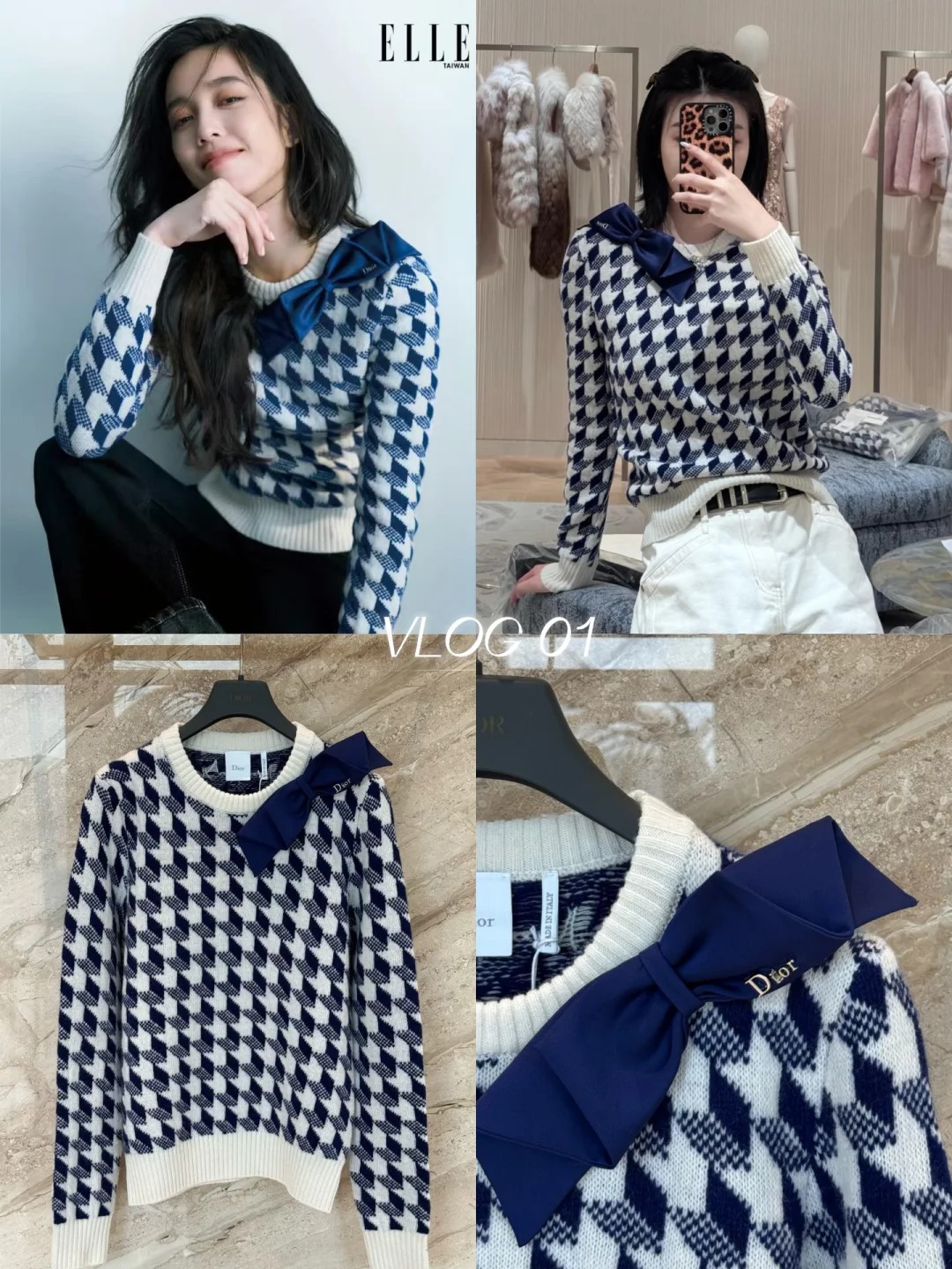 NO:733694,[Love] New style [Love]!  The latest D 26NEW bow houndstooth sweater. Size SML.P,,sweaters,19860909[爱心]新款[爱心]！最新D 26NEW 蝴蝶结千鸟格毛衣.尺码SML.P,,sweaters,,Women's clothing