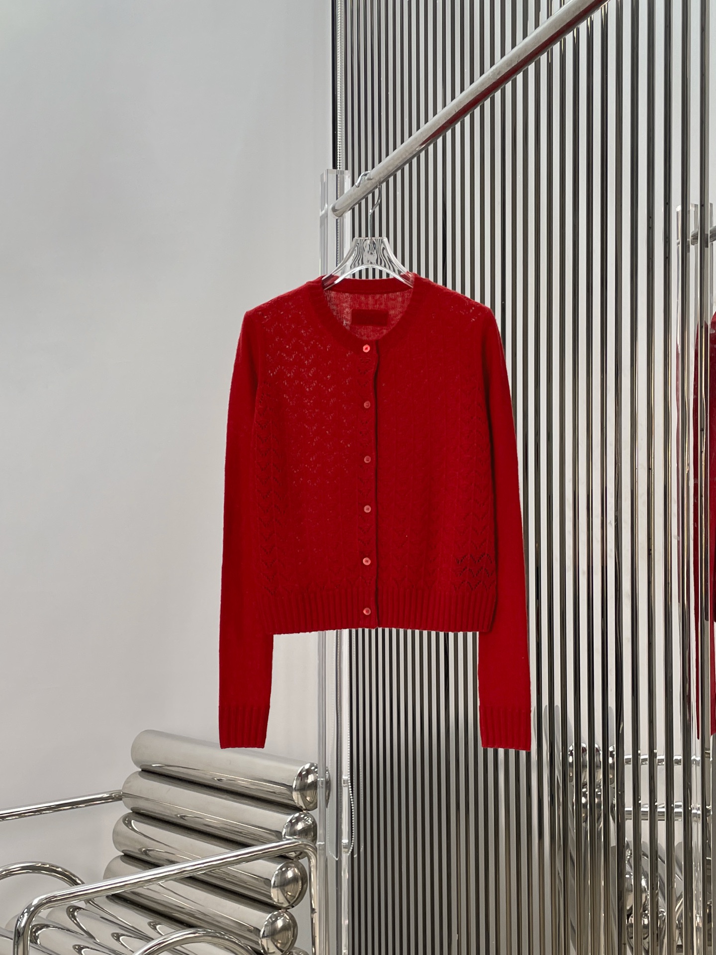 NO:734194,[Love] New style [Love]!  The latest MIU 26NEW New Year limited hollow jacquard knitted cardigan. Size SML,,miumiu,19860909[爱心]新款[爱心]！最新MIU 26NEW 新年限定镂空提花针织开衫.尺码SML,,miumiu,,Women's clothing