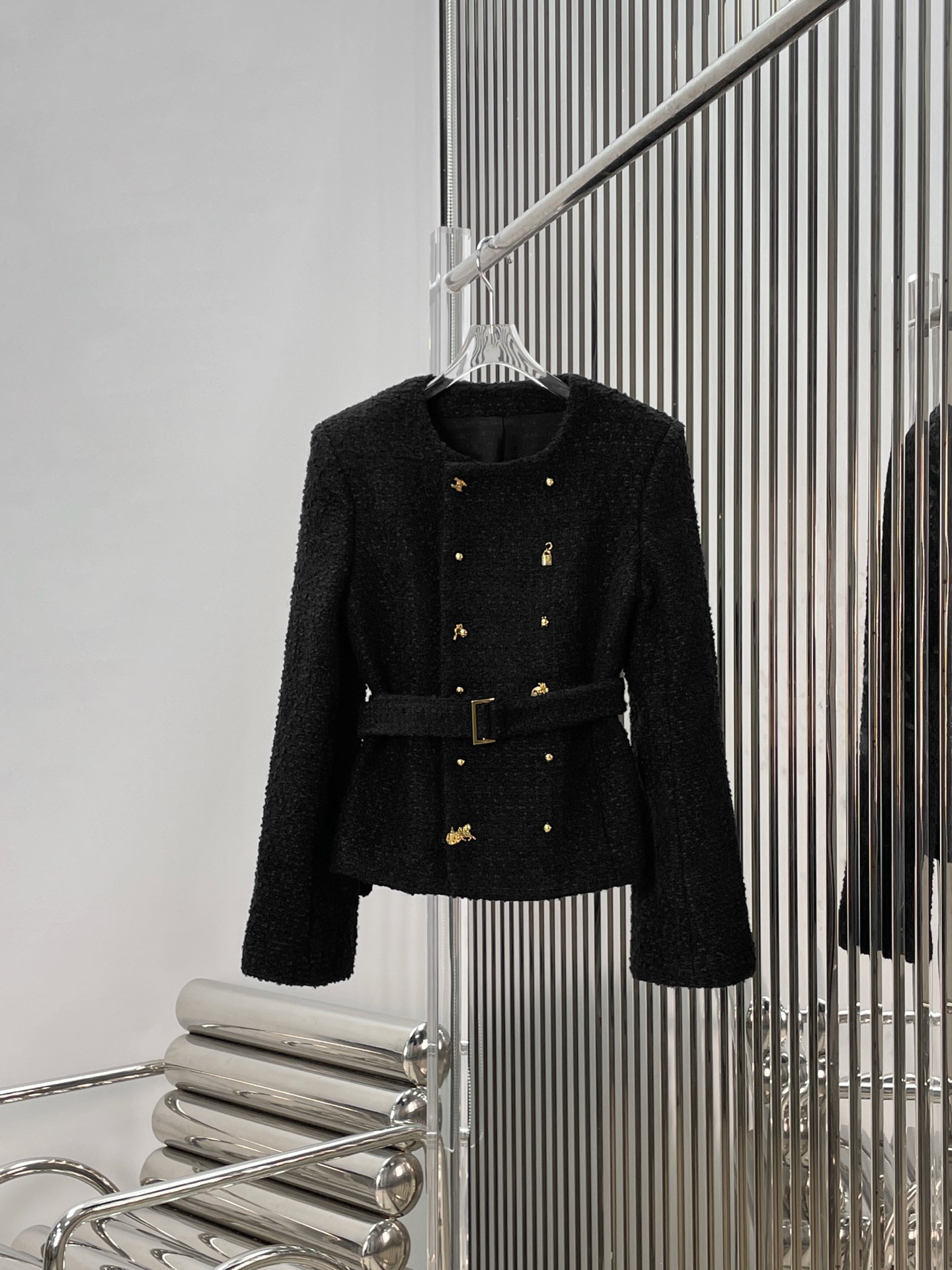 NO:735230,[Love] New style [Love]!  The latest CE 26NEW woolen wool belt hardware decorative jacket. Size SML.P,,jackets & coats,19860909[爱心]新款[爱心]！最新CE 26NEW 粗纺羊毛腰带五金装饰外套.尺码SML.P,,jackets & coats,,Women's clothing