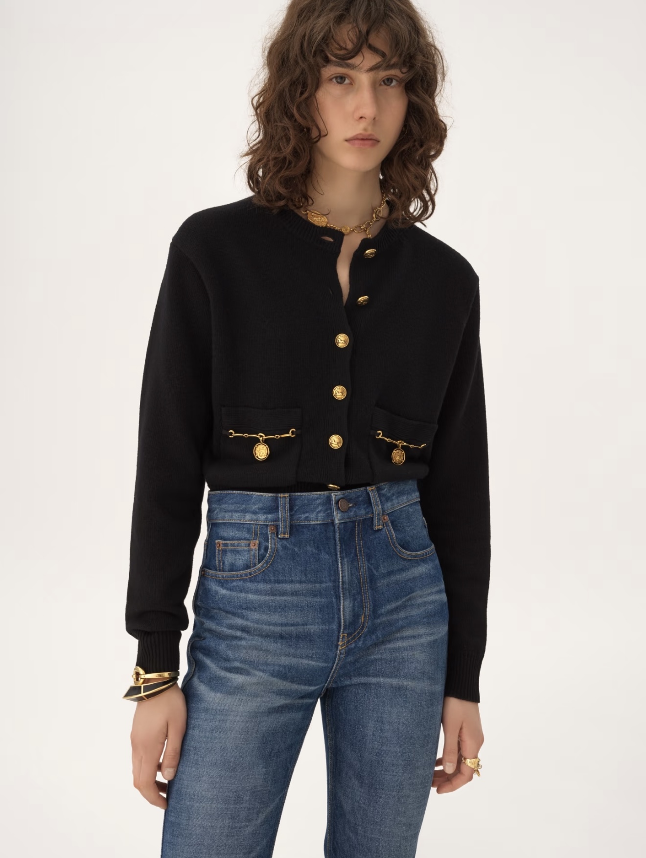 NO:735220,[Love] New style [Love]!  The latest CHLO 26NEW hardware decorated wool cardigan. Size SML.P,, chloe,19860909[爱心]新款[爱心]！最新CHLO 26NEW 五金装饰羊毛开衫.尺码SML.P,,chloe,,Women's clothing