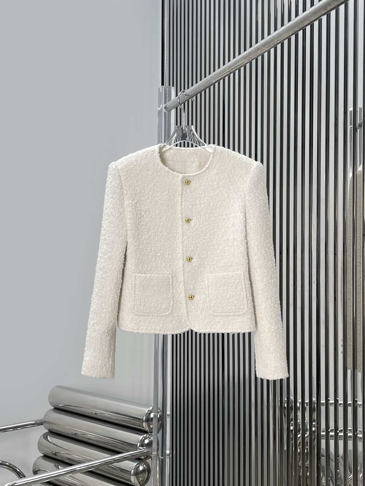 NO:736034,[Love] New style [Love]!  The latest CE 26NEW Arc de Triomphe cream white woolen small style jacket. Size SML.P,,jackets & coats,19860909[爱心]新款[爱心]！最新CE 26NEW 凯旋门奶油白粗纺羊毛小香风外套.尺码SML.P,,jackets & coats,,Women's clothing