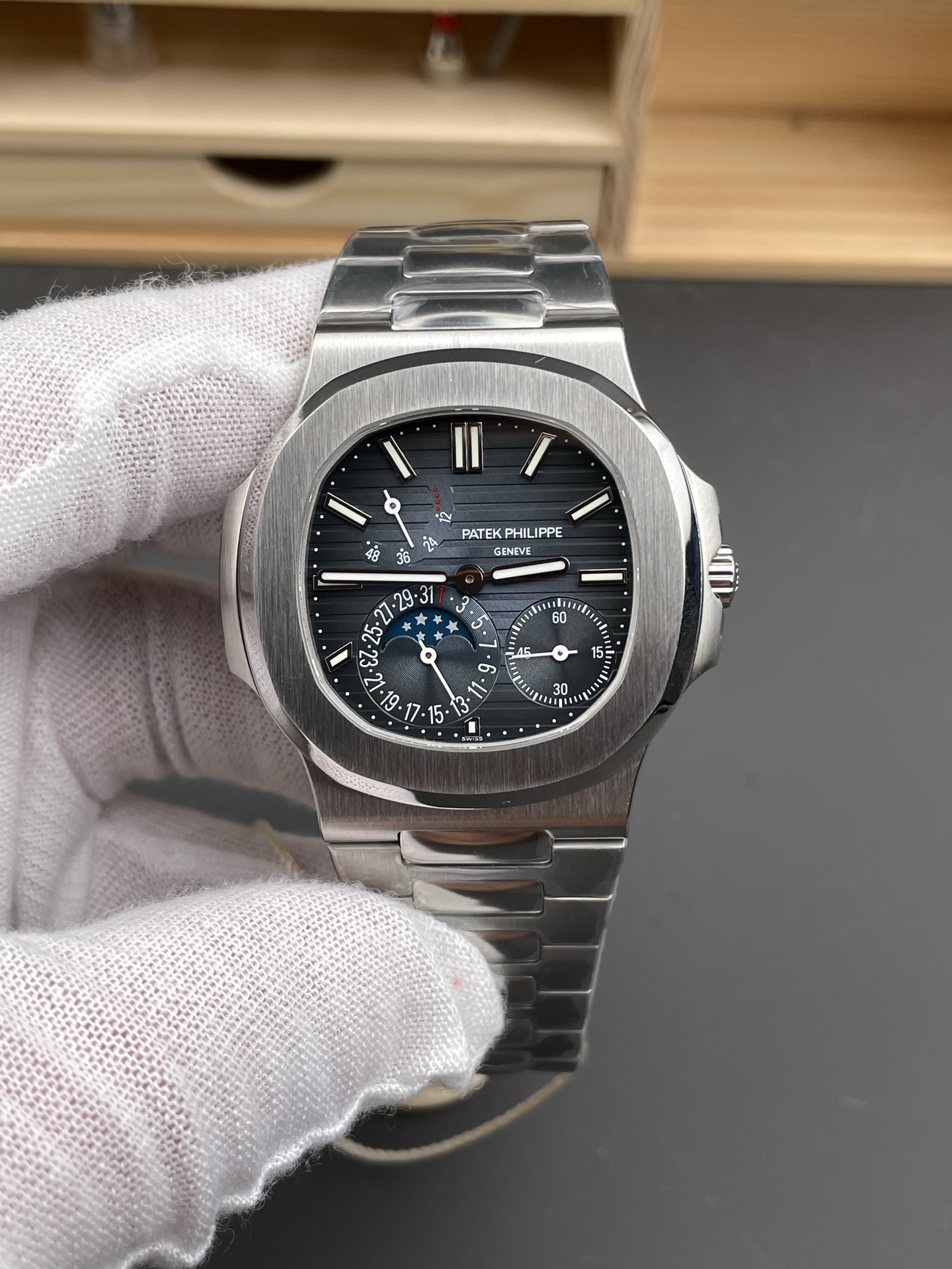 NO:541798,PPF Nautilus 5712 Dark Blue V3 Edition/40mm/machine,19860909PPF 鹦鹉螺5712 深蓝V3版/40mm/机,,Watch