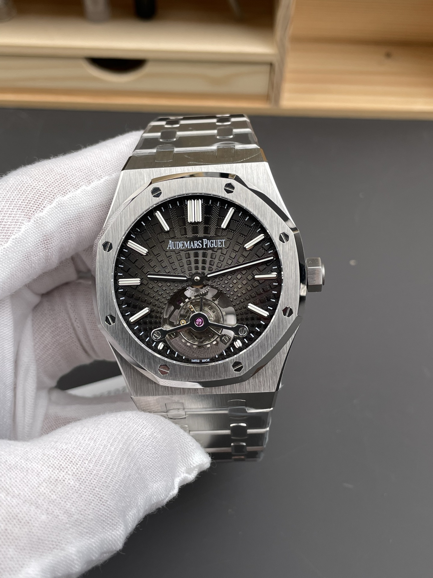 NO:541770,BBS Royal Oak 26522 Ash/40mm/Tourbillon,19860909BBS 皇家橡树 26522灰/40mm/陀飞轮,,Watch