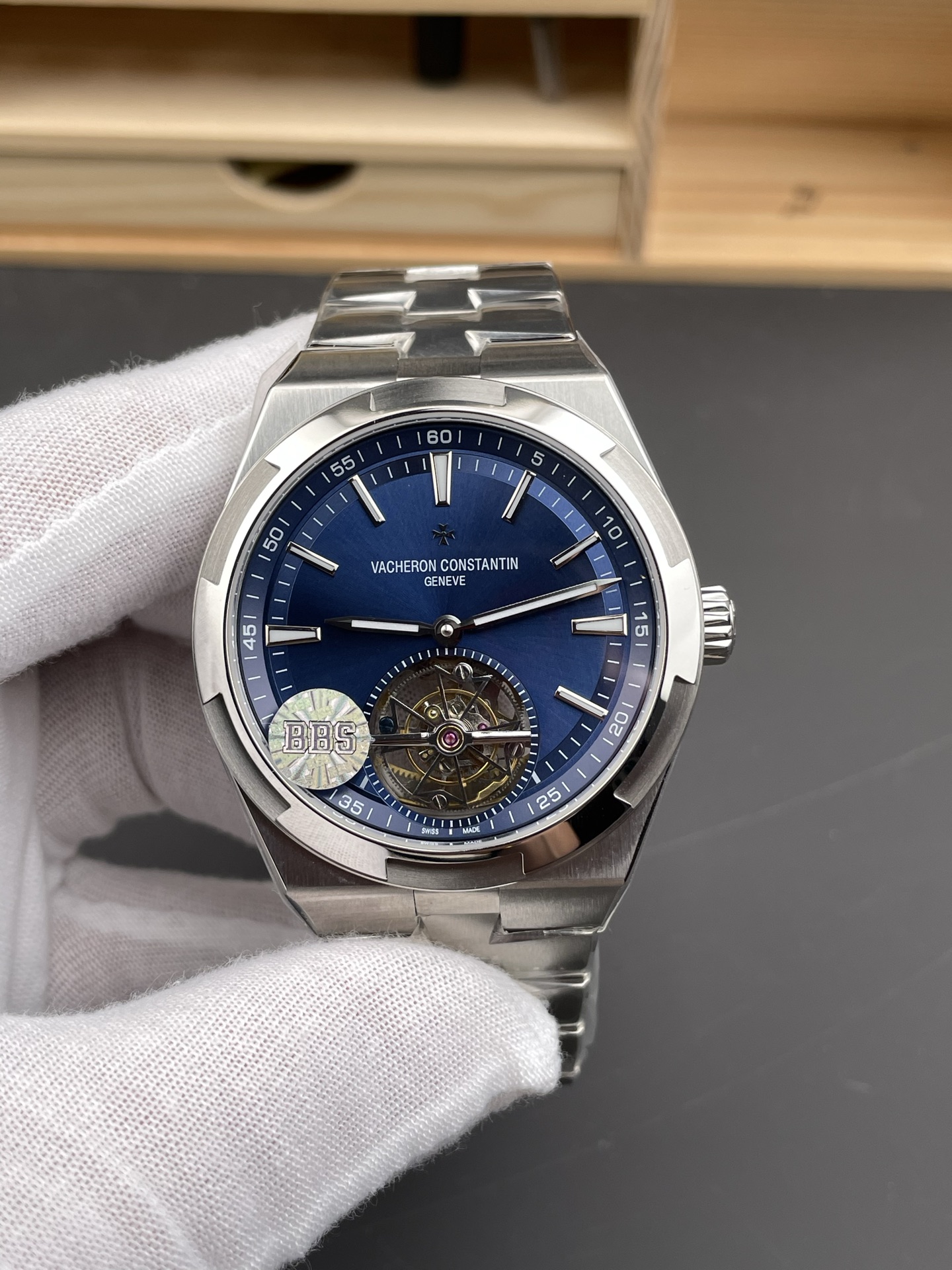 NO:541788,BBS 6000V blue disc/42.5mm/tourbillon,19860909BBS 纵横四海6000V 蓝盘/42.5mm/陀飞轮,,Watch