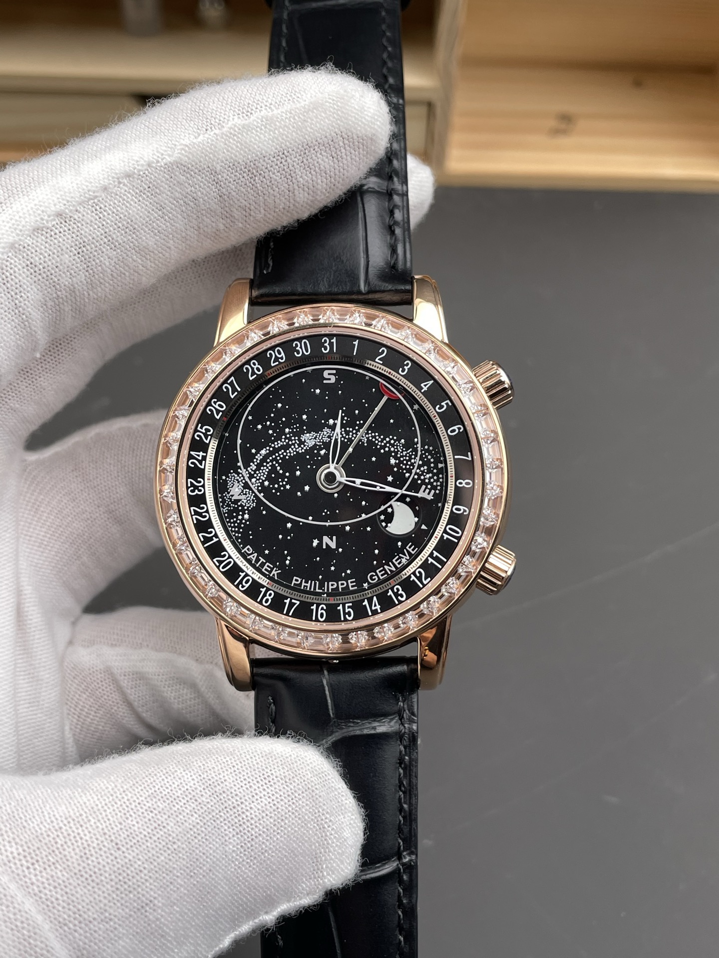 NO:541801,Baida PP Starry Sky 6104R/44mm/machine,19860909百达PP星空 6104R/44mm/机,,Watch