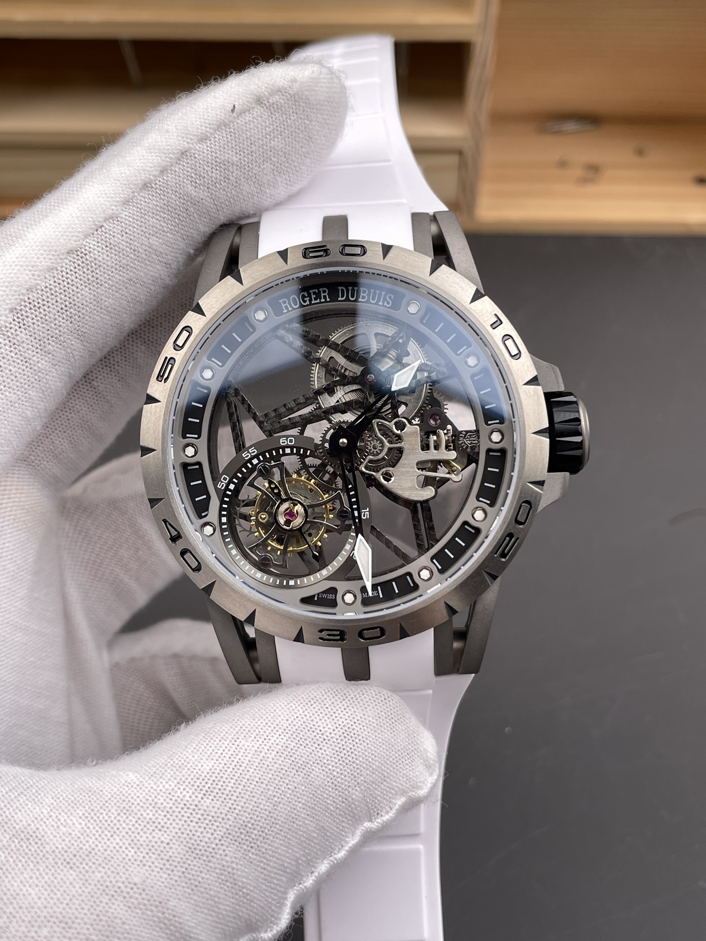 NO:553398,NEW/New Factory Roger Dubuis King Series Titanium Case/45mm/Tourbillon,19860909NEW/新厂 罗杰杜彼 王者系列钛壳/45mm/陀飞轮,,Watch