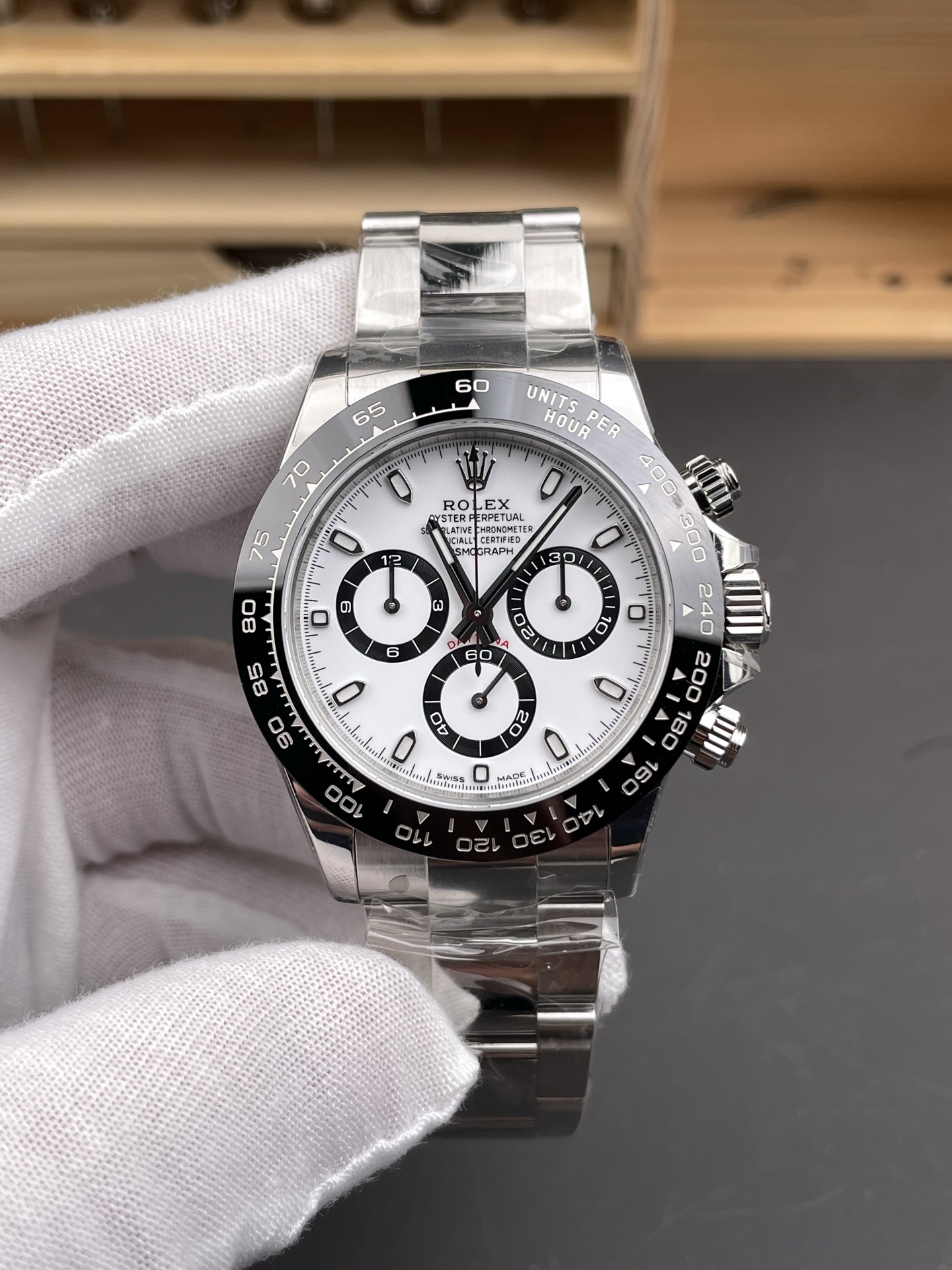 NO:553436,VS Panda Di White Panda Daytona/40mm/machine,19860909VS 熊猫迪白熊猫 迪通拿/40mm/机,,Watch