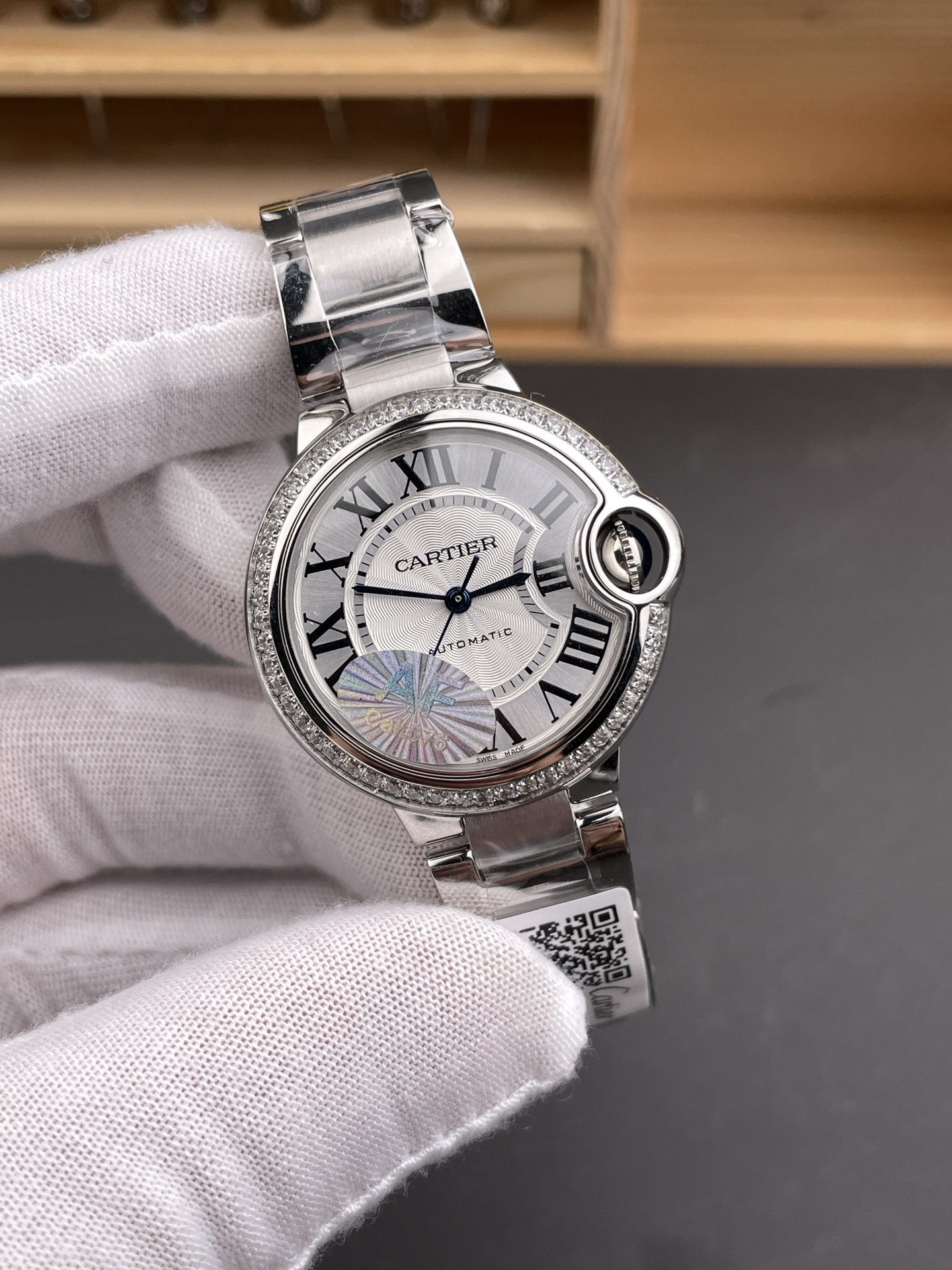 Cartier AF 卡地亚蓝气球 钻圈白盘女款/33mm/076机一档机芯