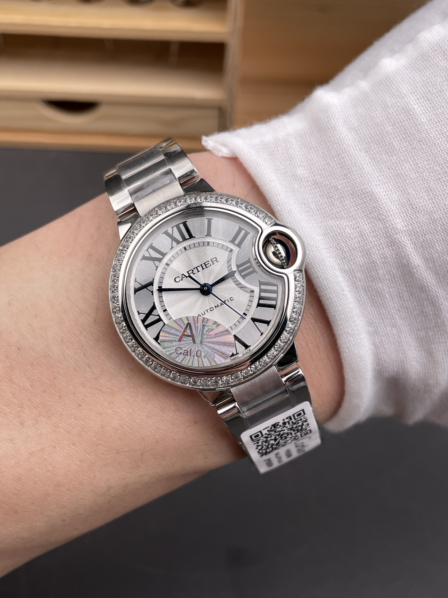 Cartier AF 卡地亚蓝气球 钻圈白盘女款/33mm/076机一档机芯