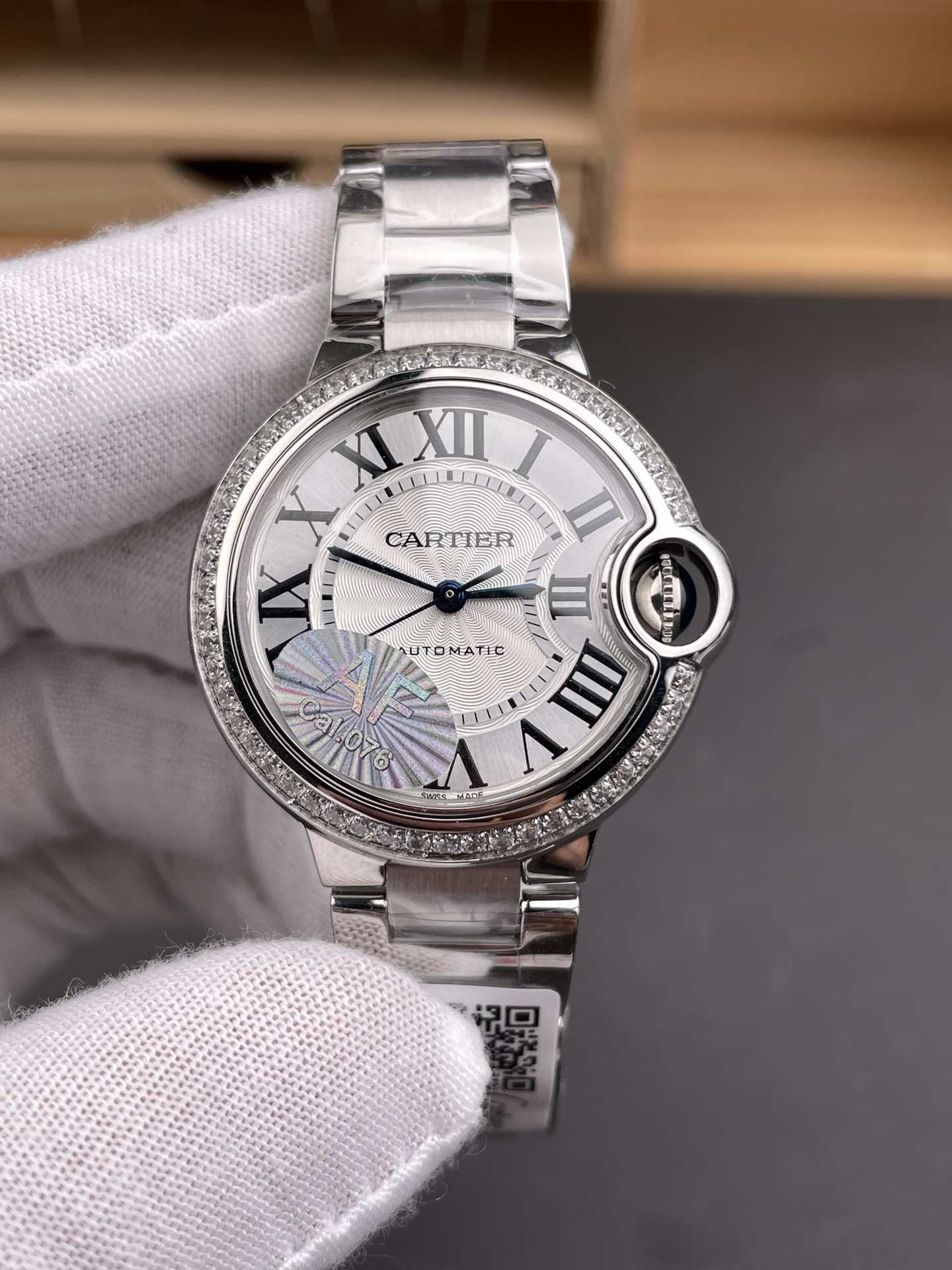 Cartier AF 卡地亚蓝气球 钻圈白盘女款/33mm/076机一档机芯