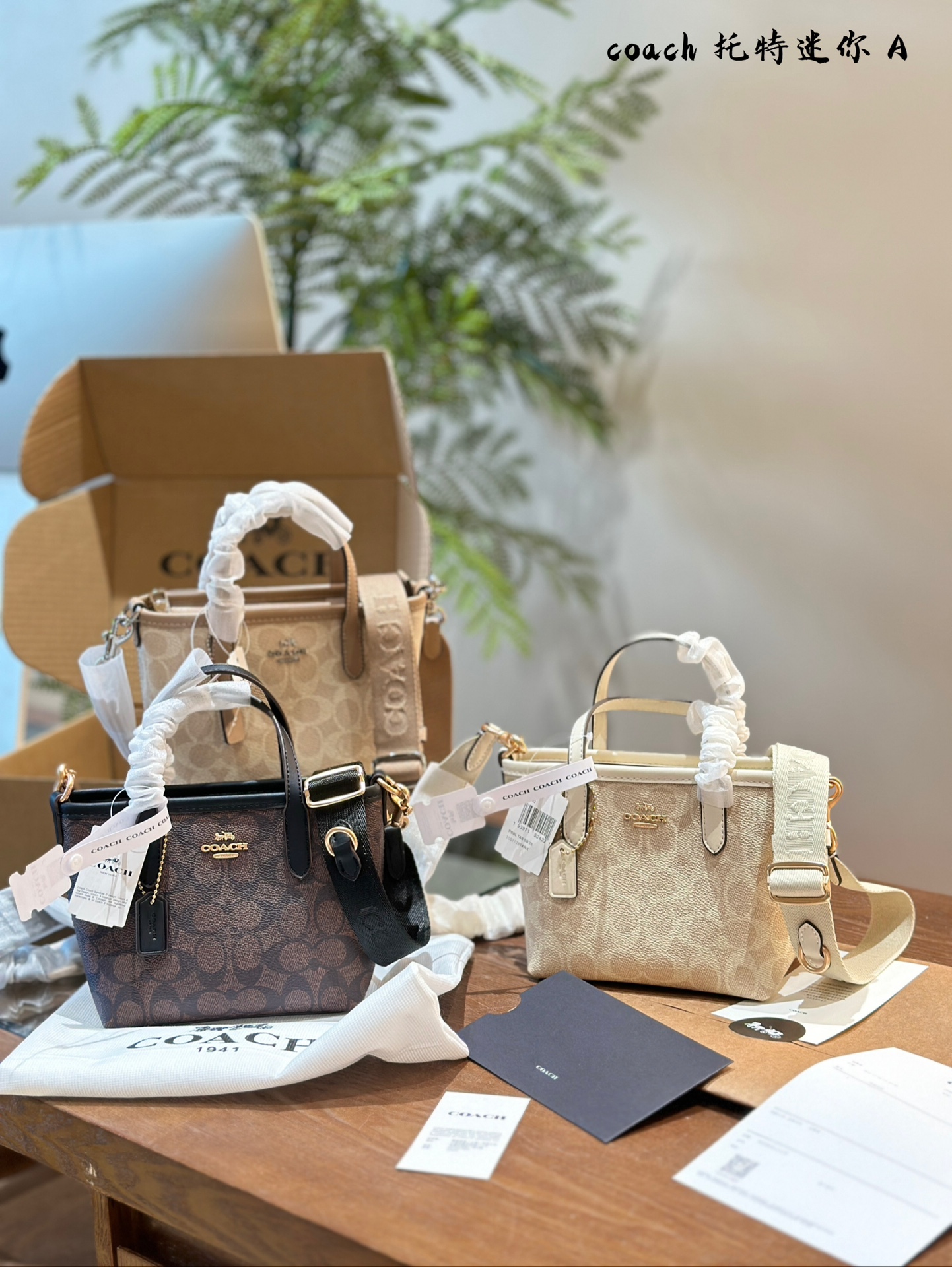 Coach Coach mini tote. Coach. Nuevo. Empaque en caja de avión. Nuevo mini tote de Coach, con correas largas y…