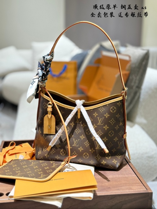 Louis Vuitton Carryall: Bolso Tote Monograma con Bandolera y Adorno de Seda 24 Louis Vuitton Carryall: Bolso Tote Monograma con Bandolera y Adorno de Seda