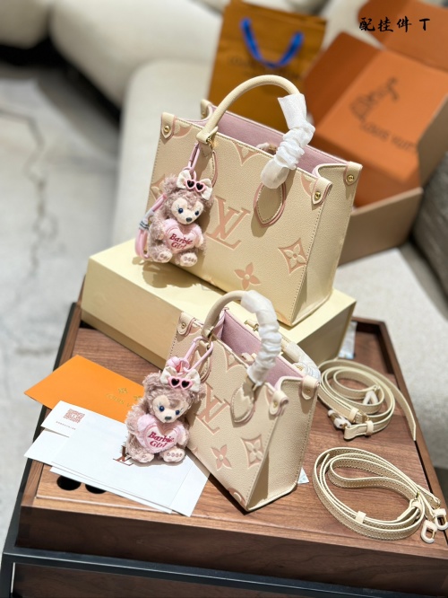 Louis Vuitton Onthego Mini Tote Bag, Embossed Leather, Shoulder Strap Included 1 Louis Vuitton Onthego Mini Tote Bag, Embossed Leather, Shoulder Strap Included