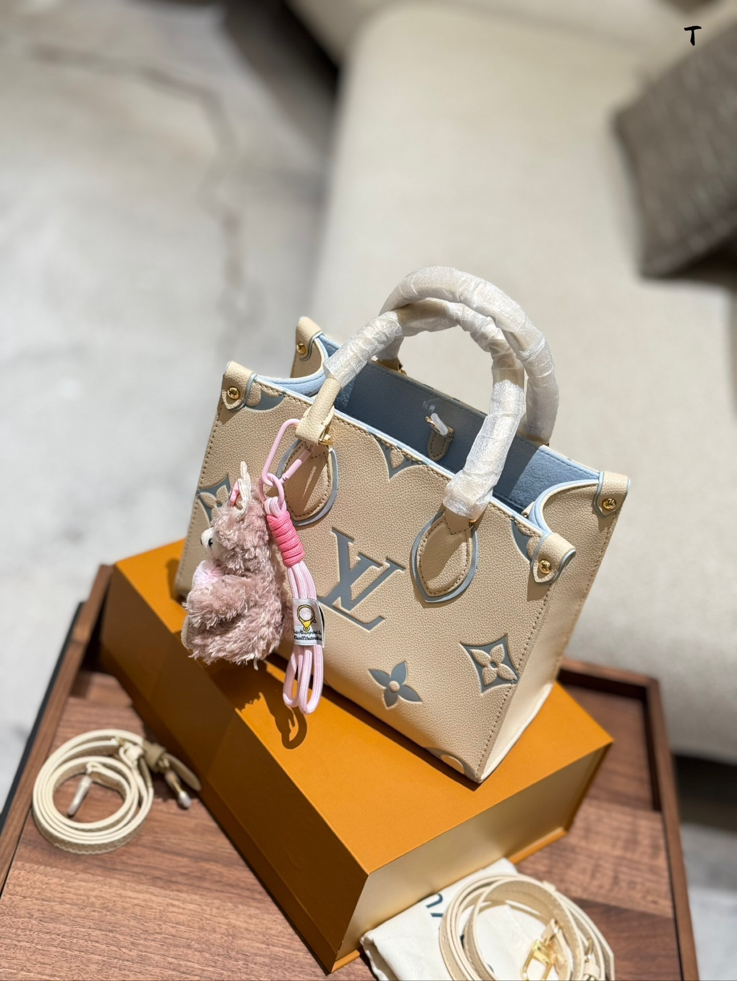 Louis Vuitton OnTheGo PM Azul y Blanco: Elegancia Refrescante 3 i1734548595 450 5