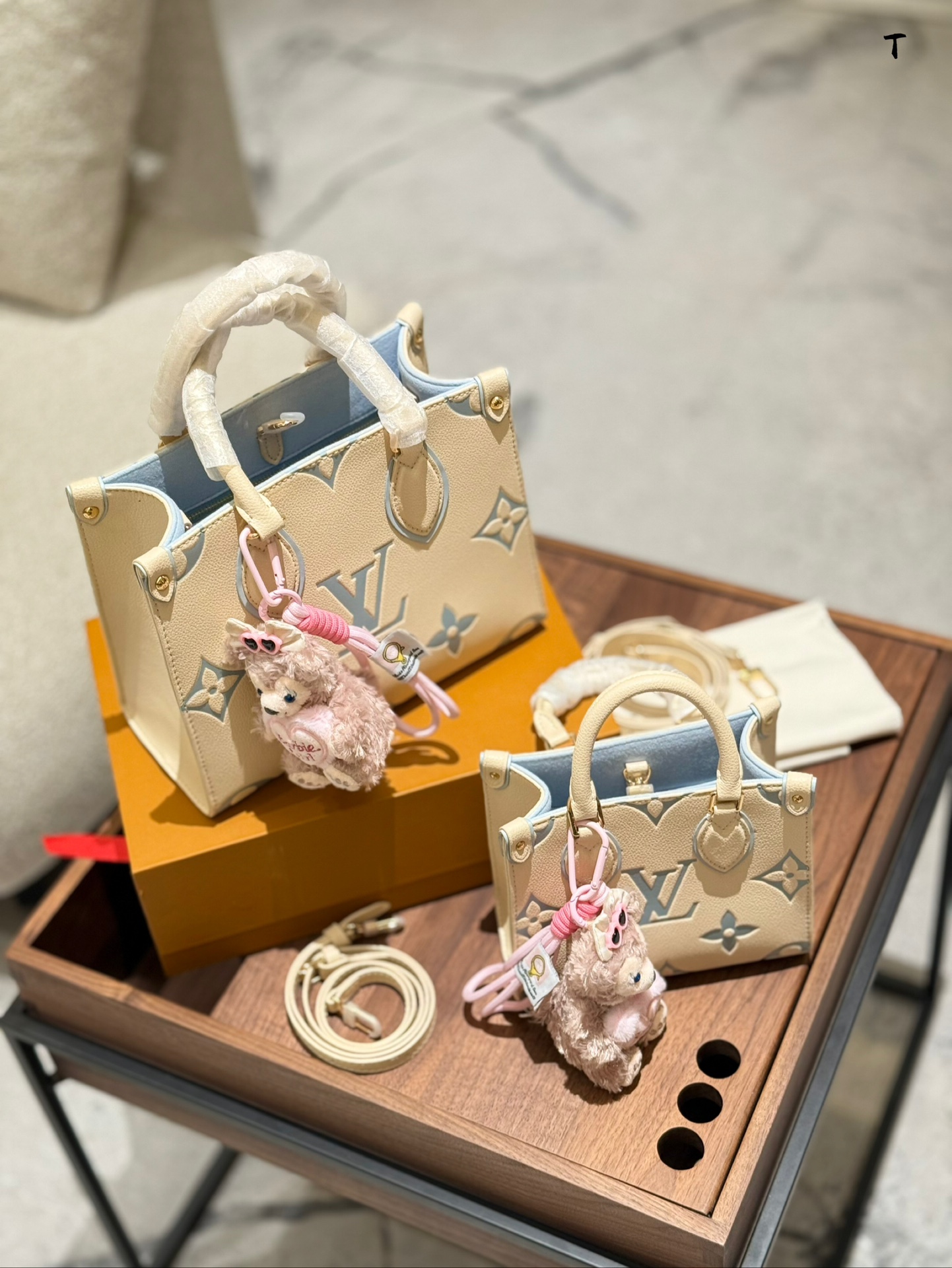 Louis Vuitton OnTheGo PM Azul y Blanco: Elegancia Refrescante 7 i1734548596 155 0