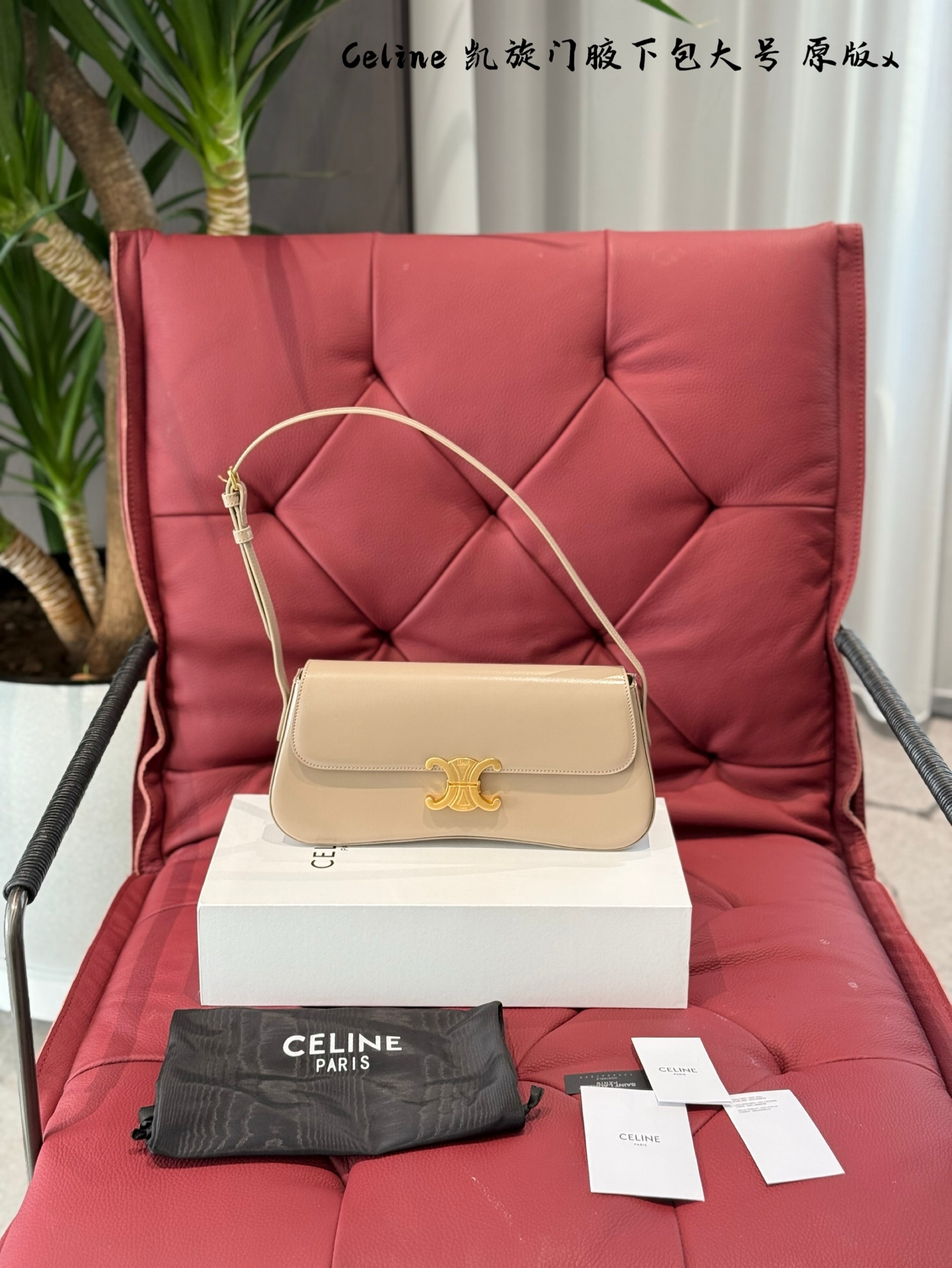 Celine Triomphe Bolso Axilar de Cuero con Solapa y Cierre Magnético 3 i1739085080833 6262 0 1