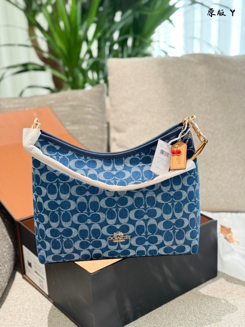 Coach Laurel Denim Signature Jacquard Hobo Bag, Perfect Everyday Shoulder Bag 1 Coach Laurel Denim Signature Jacquard Hobo Bag, Perfect Everyday Shoulder Bag