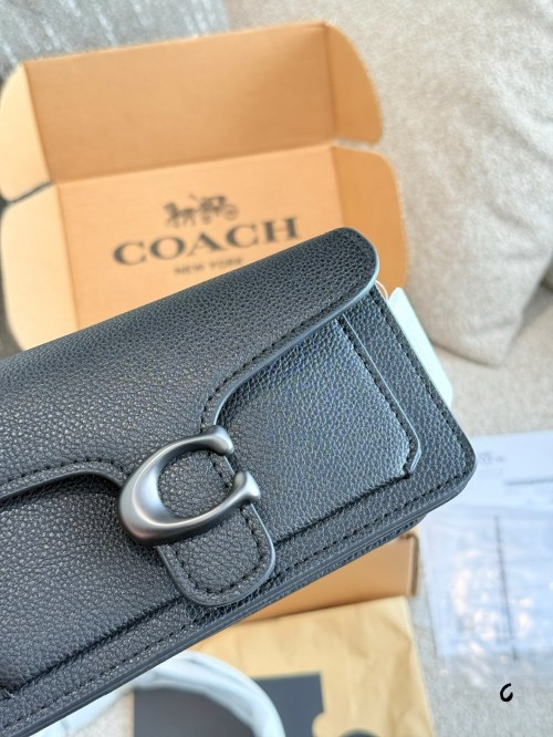 Coach Mini Tabby 20 Black Leather Crossbody Bag with Chain Strap 1 Coach Mini Tabby 20 Black Leather Crossbody Bag with Chain Strap