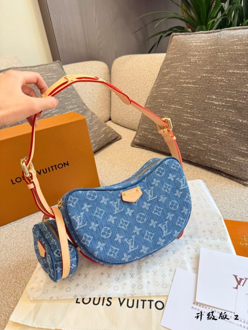 Louis Vuitton Denim Monogram Two-in-One Bag, Vintage Style, Casual and Stylish 1 Louis Vuitton Denim Monogram Two-in-One Bag, Vintage Style, Casual and Stylish