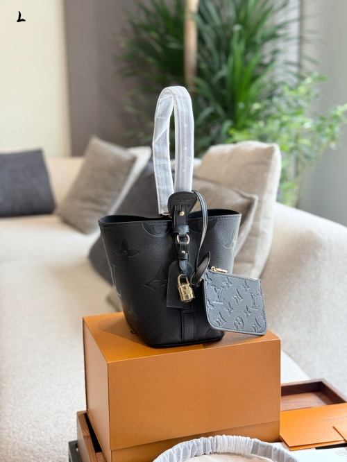 Louis Vuitton All In BB Bucket Bag Monogram Embossed Leather, Black, 16x18x12cm 1 Louis Vuitton All In BB Bucket Bag Monogram Embossed Leather, Black, 16x18x12cm