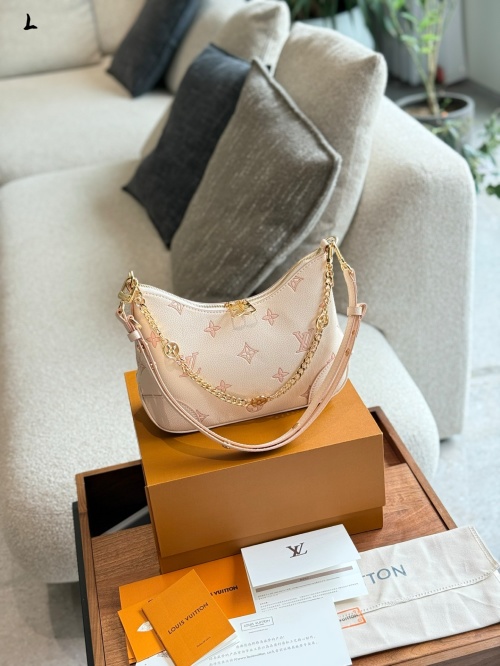 Louis Vuitton Creamy White Monogram Embossed Leather Croissant Bag
