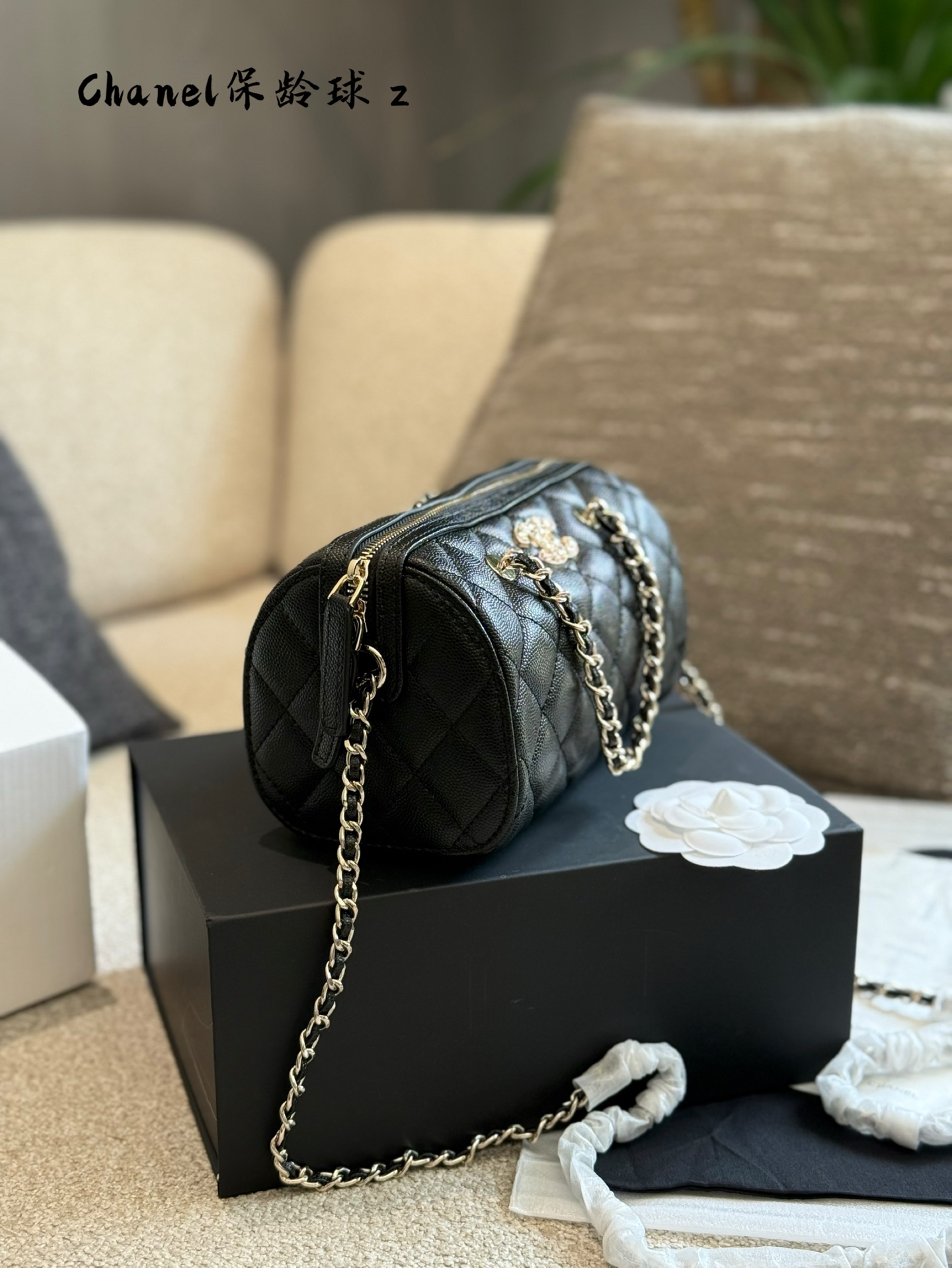 Chanel 25P Bolso Bowling Caviar Negro/Dorado, Bandolera y de Mano 5 i1746874312922 2789 0 3