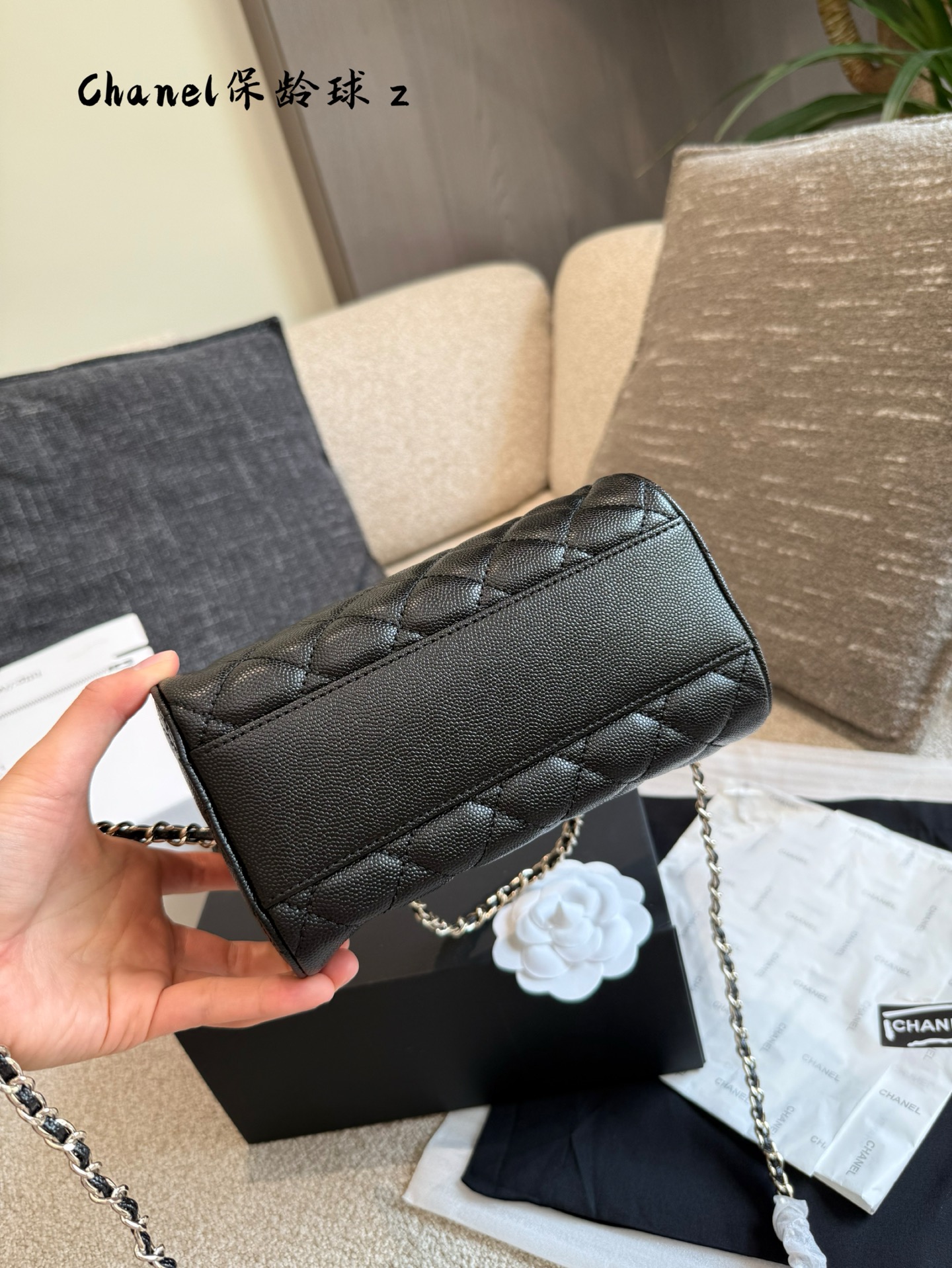 Chanel 25P Bolso Bowling Caviar Negro/Dorado, Bandolera y de Mano 8 i1746874313523 2139 0 6