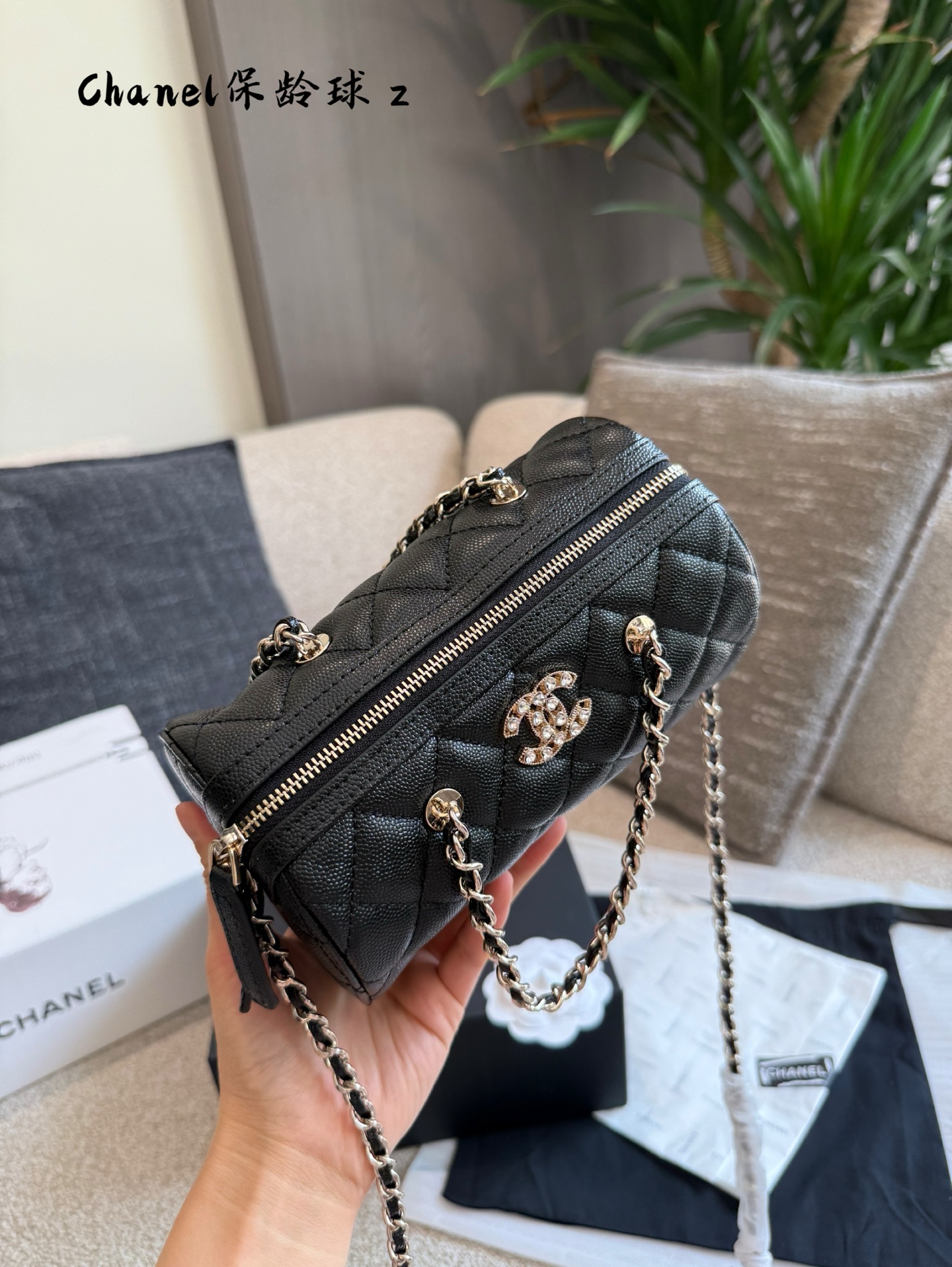 Chanel 25P Bolso Bowling Caviar Negro/Dorado, Bandolera y de Mano 9 i1746874313557 3042 0 7