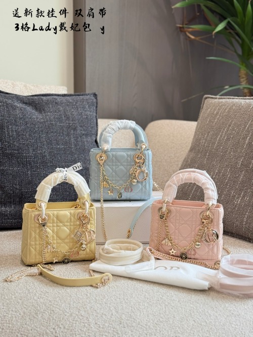 Lady Dior Mini Bag Lambskin Charm Detachable Chain Strap Handbag 1 Lady Dior Mini Bag Lambskin Charm Detachable Chain Strap Handbag