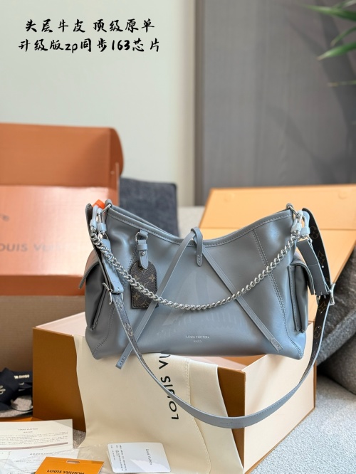Louis Vuitton CarryAll Small Shark Grey Leather Shoulder Bag 1 Louis Vuitton CarryAll Small Shark Grey Leather Shoulder Bag